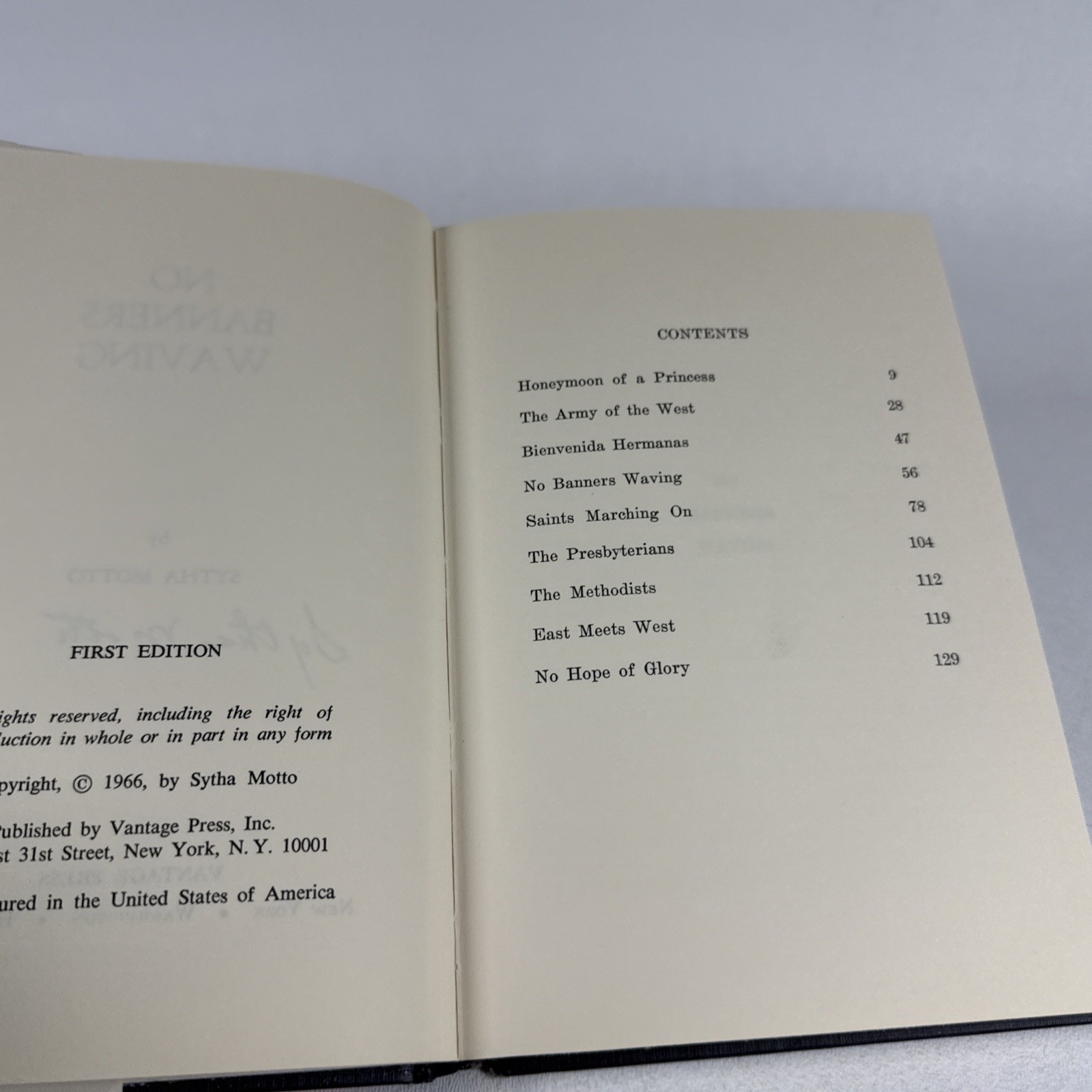 No Banners Waving First Edition SIGNED Sytha Motto Hardcover DJ