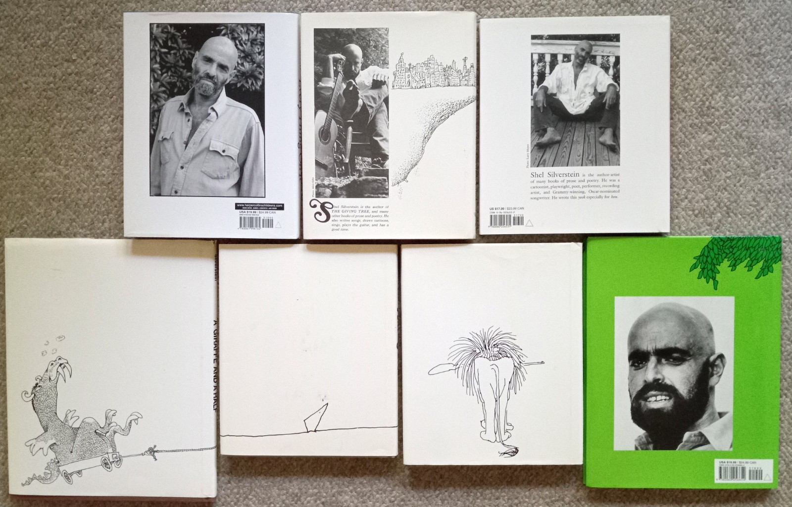 SHEL SILVERSTEIN Hardcover Book Lot of 7 in DJ w/ One 1st Printing