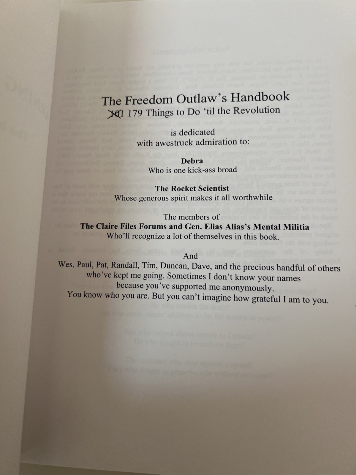 The Freedom Outlaw’s Handbook: 179 Things to Do ‘Til the Revolution