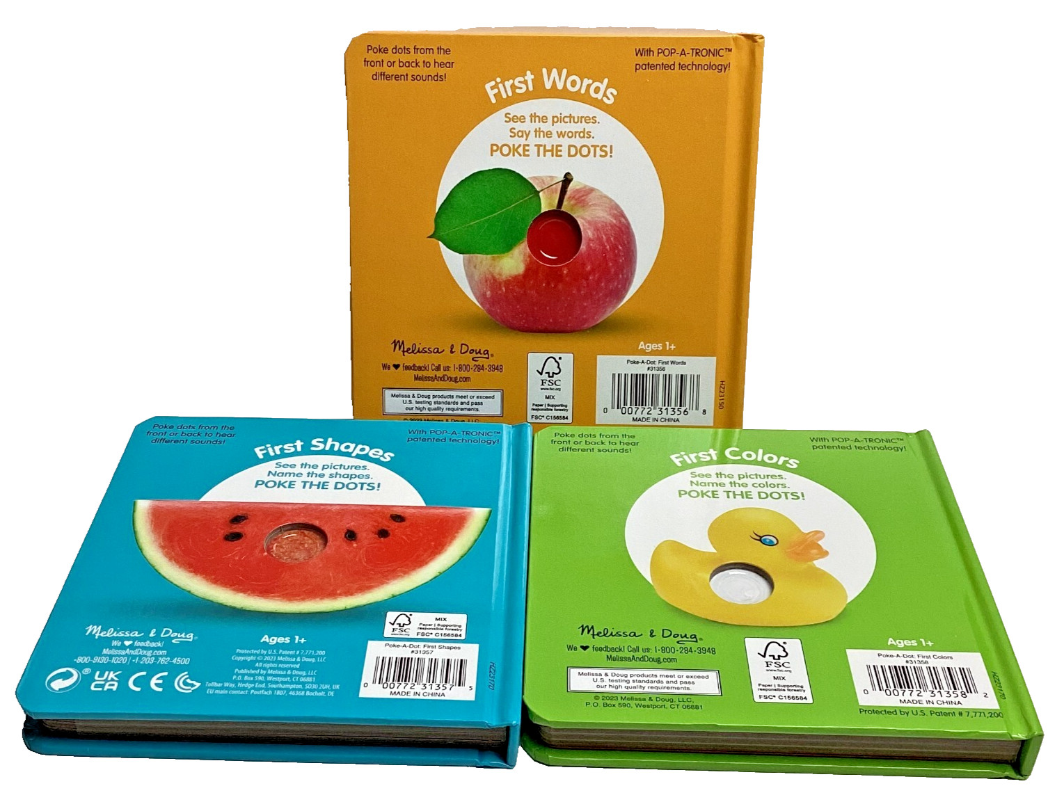 Melissa & Doug Poke A Dot, 3 Pack, 1st Words, Shapes & Colors