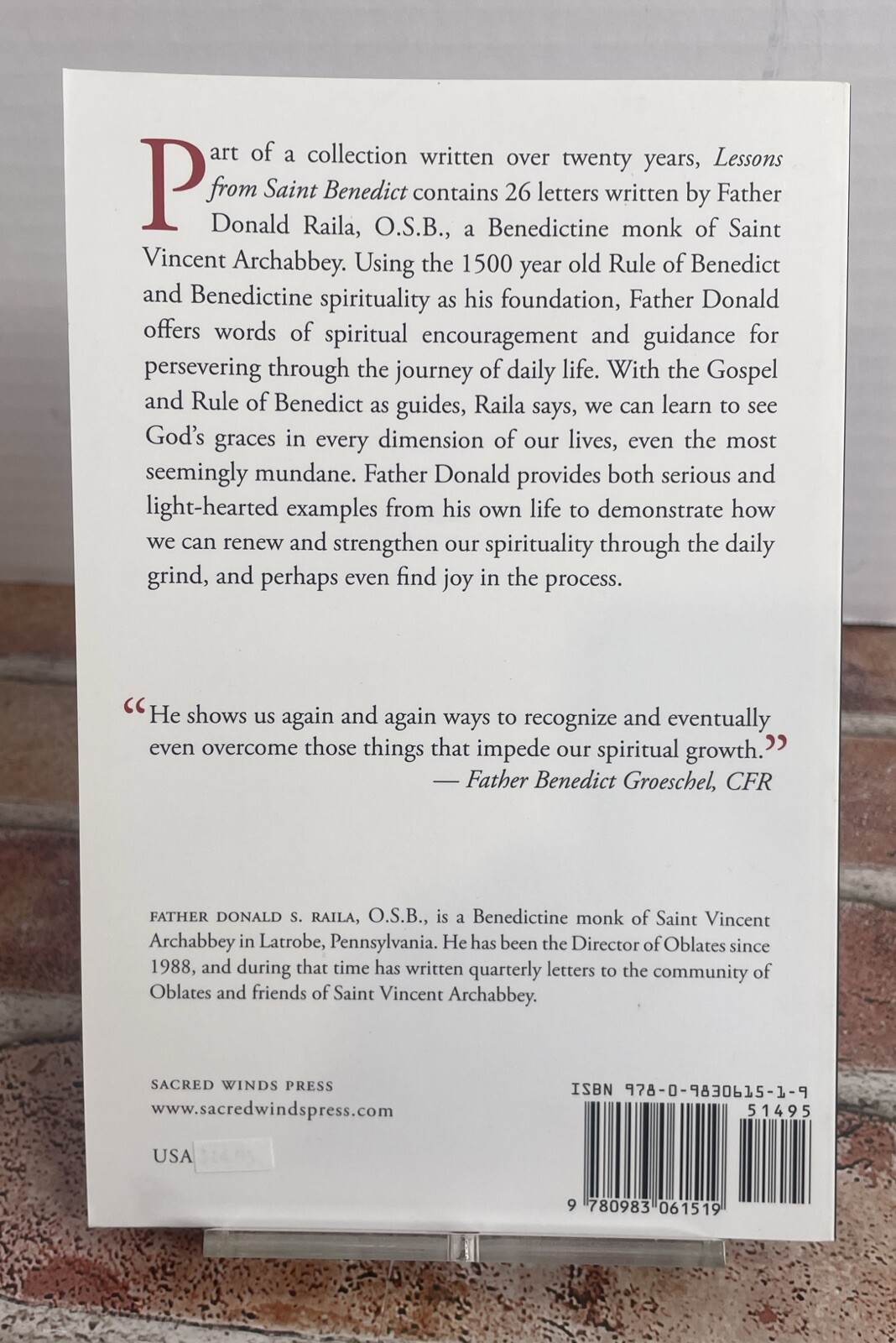 Lessons from Saint Benedict: Finding Joy in Daily Life – Paperback- New