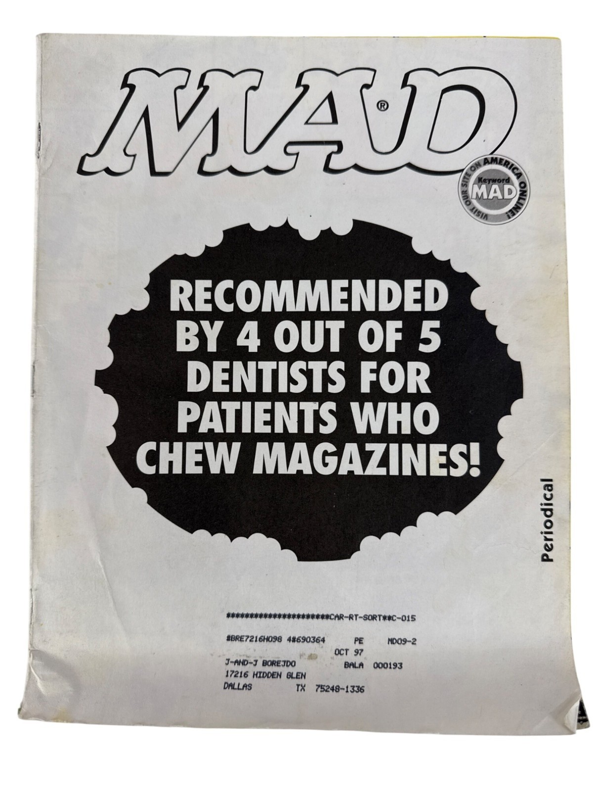 Mad Magazine no. 361 September 1997 “Go to Jail, Do not pass GO!