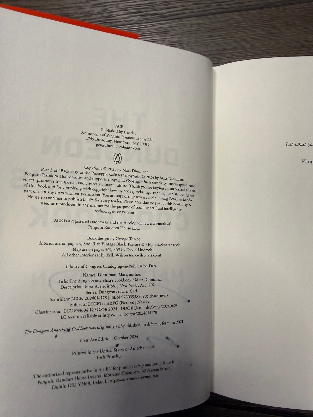 SIGNED The Dungeon Anarchist’s Cookbook By Matt Dinniman Dungeon Crawler Carl 3