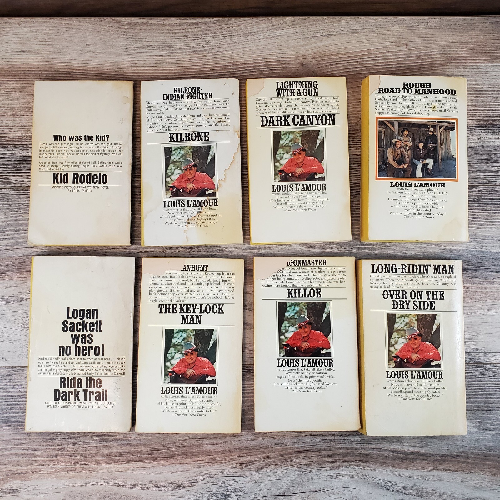 Lot of 8 Louis L’ Amour Books Kilrone Killoe Kid Rodelo Dark Canyon