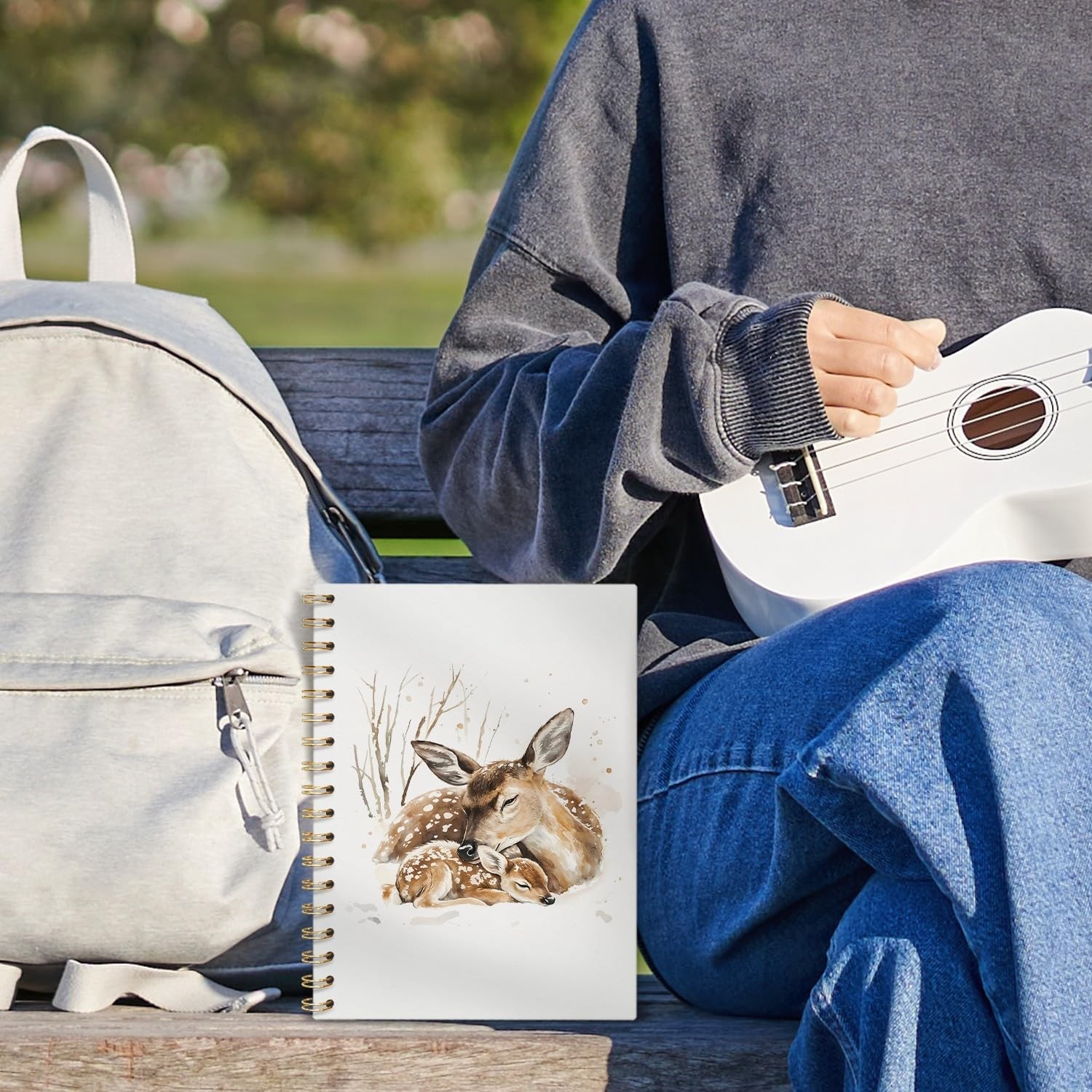Animal Spiral Notebook, Deer Gifts for Men Journal 5.5×8.3 in