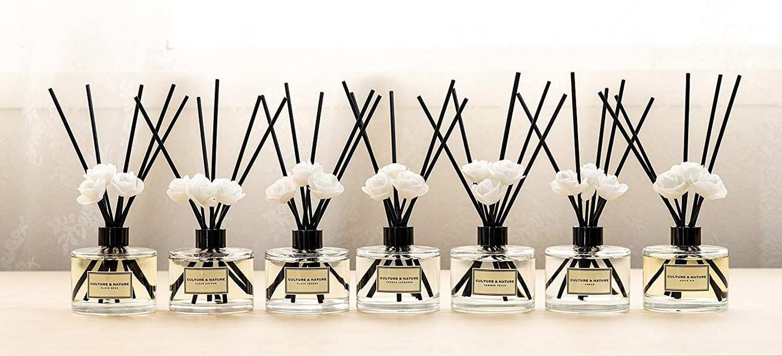 Reed Diffuser Set 6.7Oz (200Ml) Black Cherry Scented Diffuser with Sticks Home F