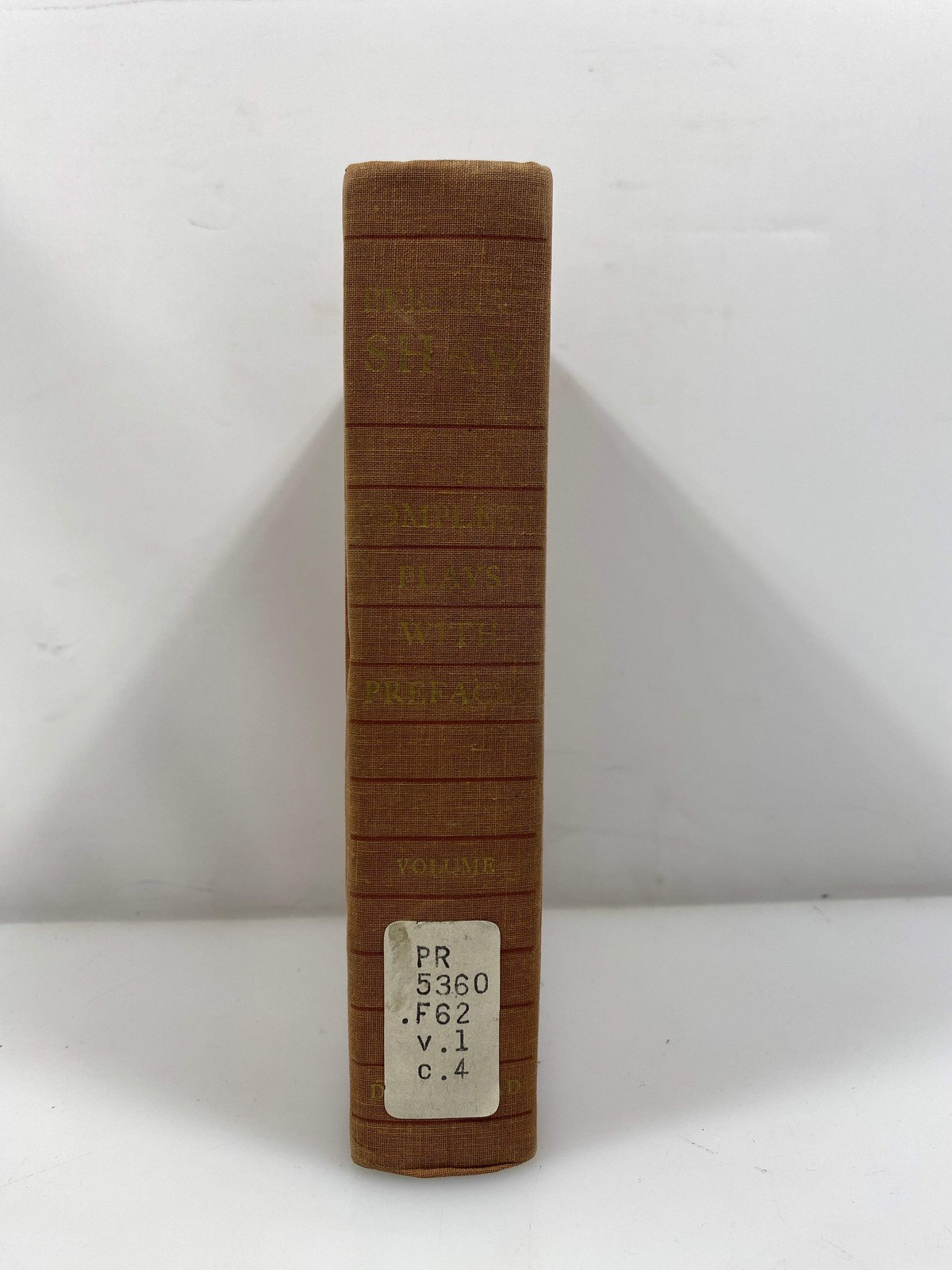 Bernard Shaw Complete Plays Vol I Ex-library 1962 HC