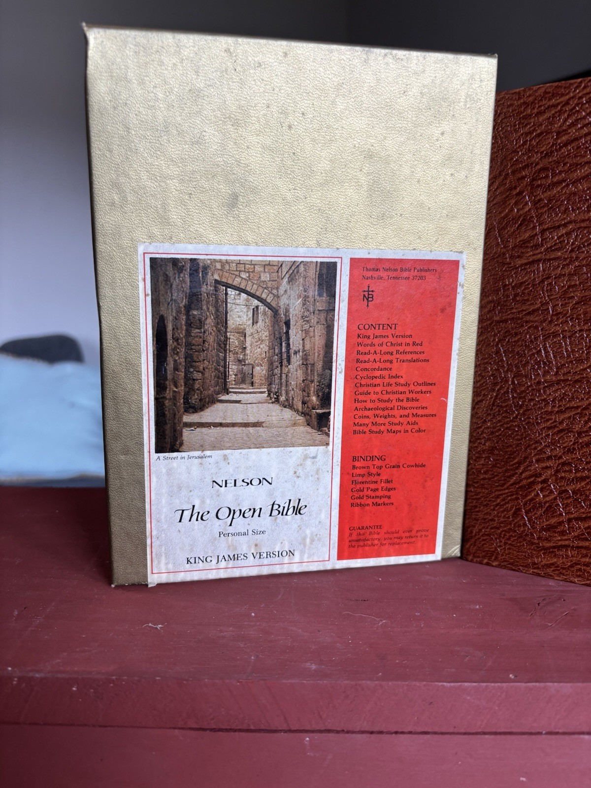 Nelson Open Bible KJV Genuine Cowhide Leather 1975 Personal Size in Box 647BR