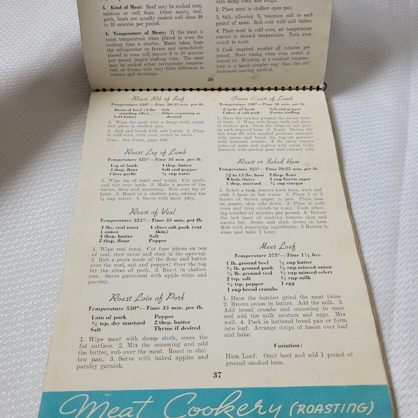 The New Art General Electric Kitchen Institute 1937 Cookbook Recipes VTG PreWWII