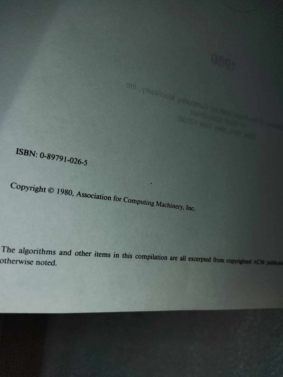 Collected Algorithms from ACM Volumes I-IV 1980-1983 Computer Science