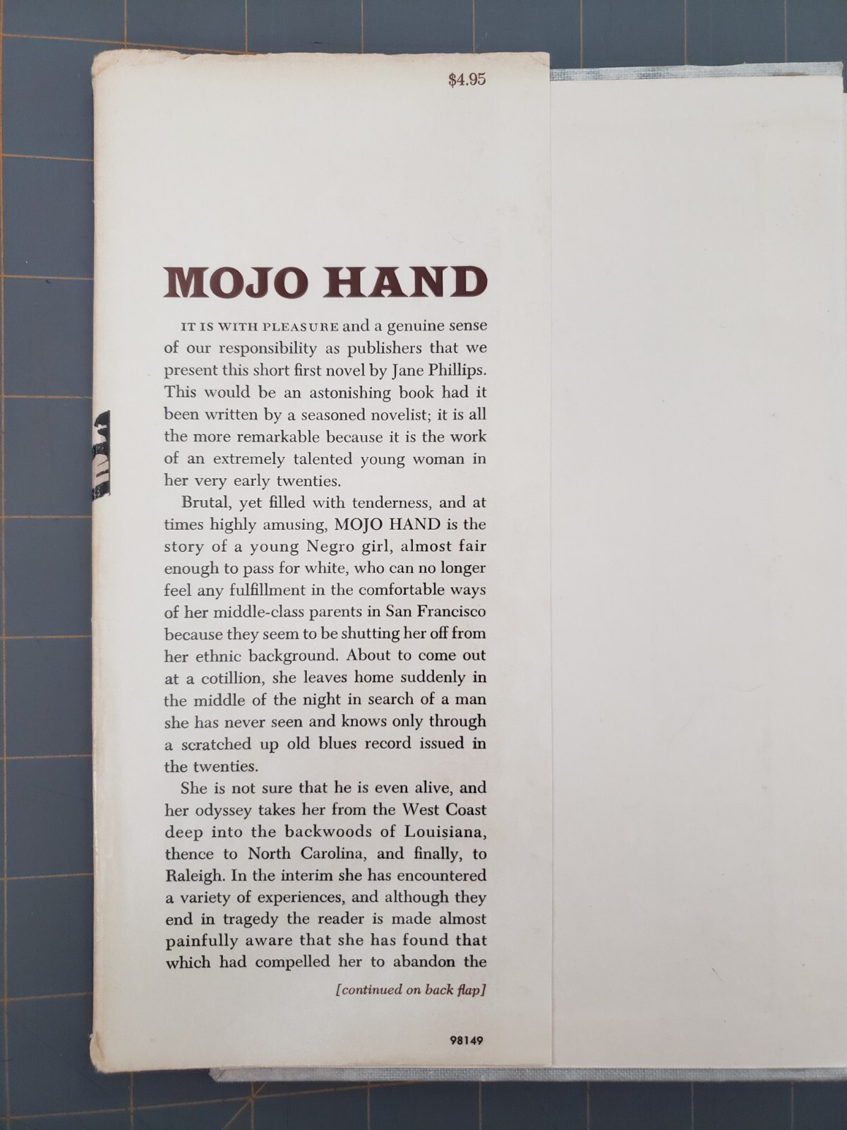 Mojo Hand by Jane JJ Phillips First Edition Hardcover 1966