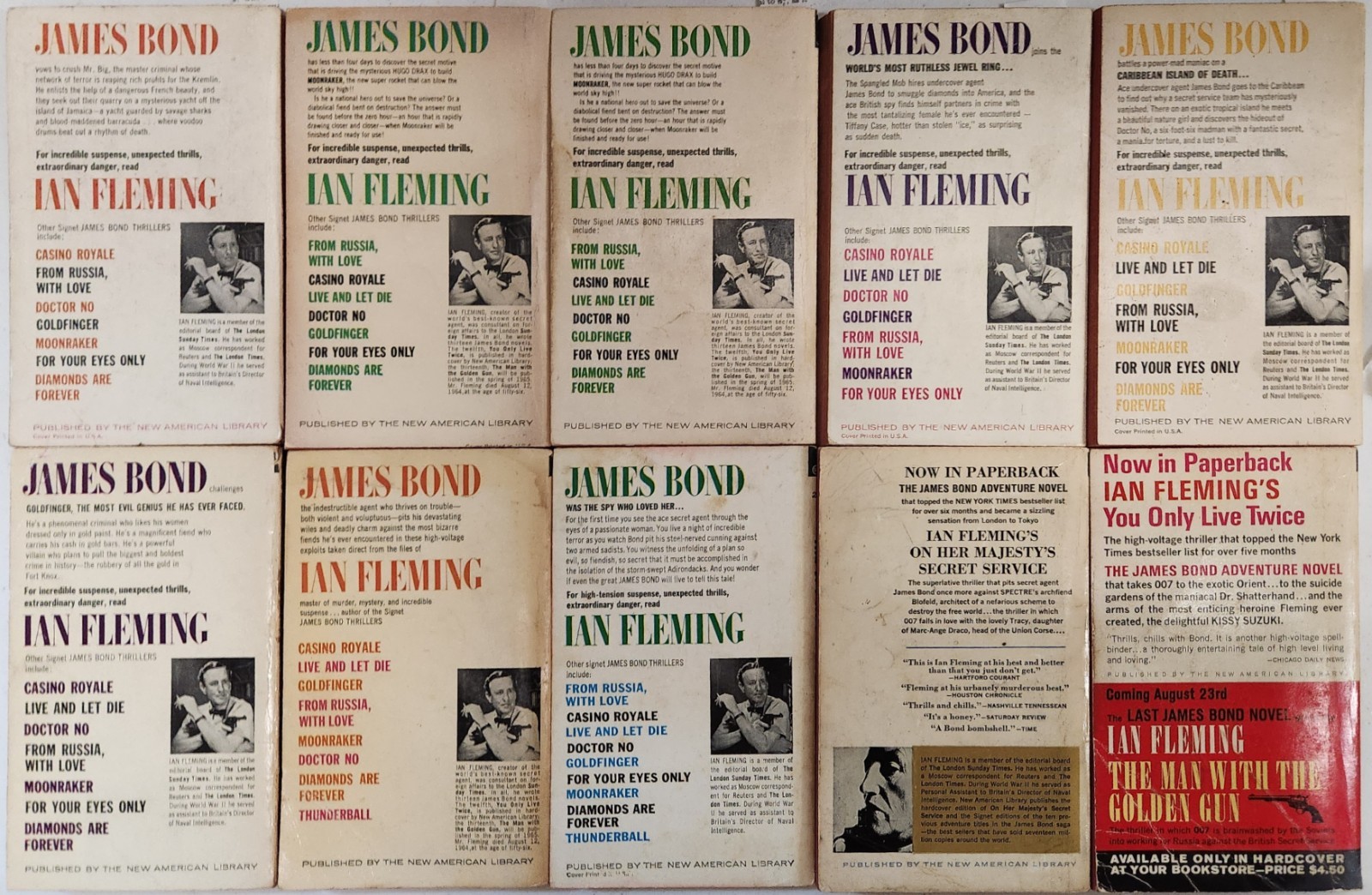 JAMES BOND • Ian Fleming • Vintage Signet Paperback Lot #3