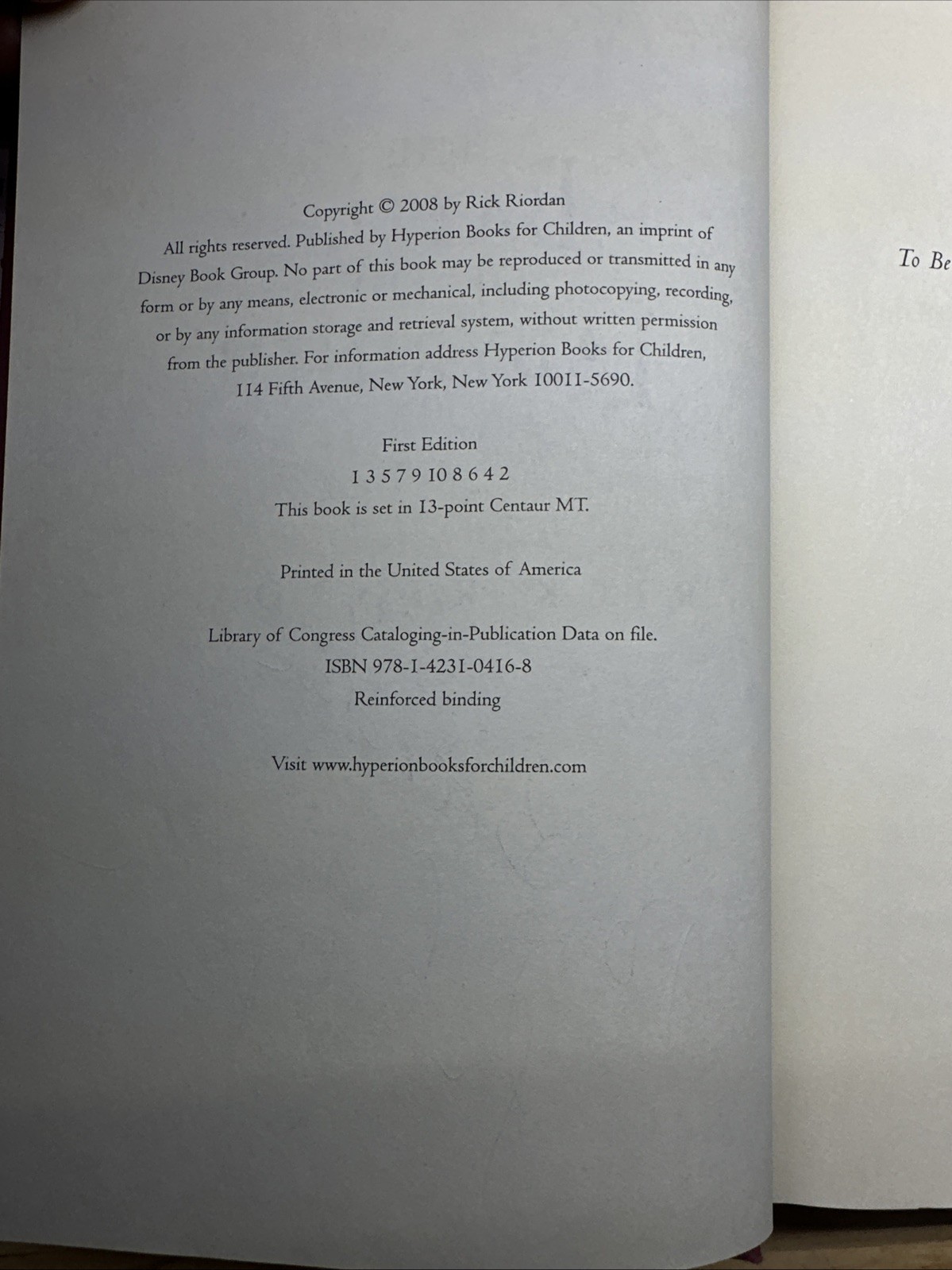 “The Battle Of The Labyrinth” Hardcover Book-Rick Riordan First Edition Signed