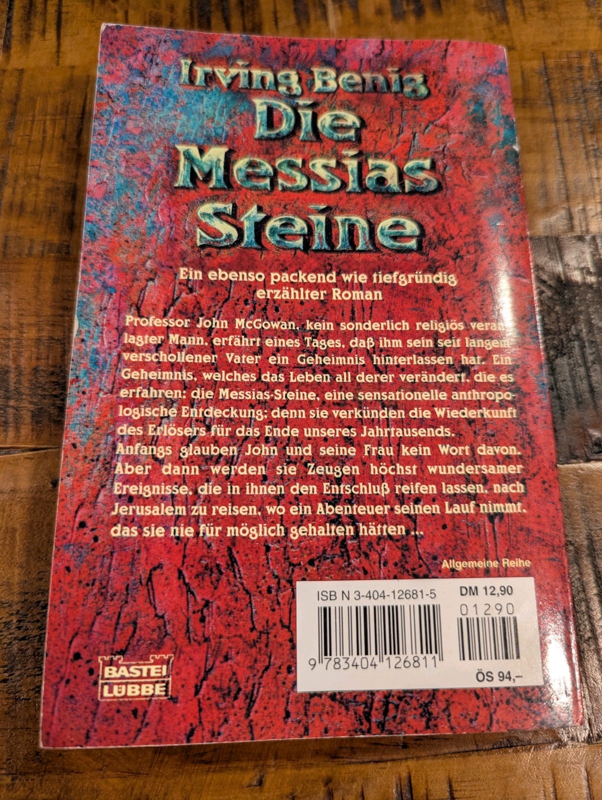 Die Messias Steine – “The Messiah Stones” German Paperback Book by Irving Benig