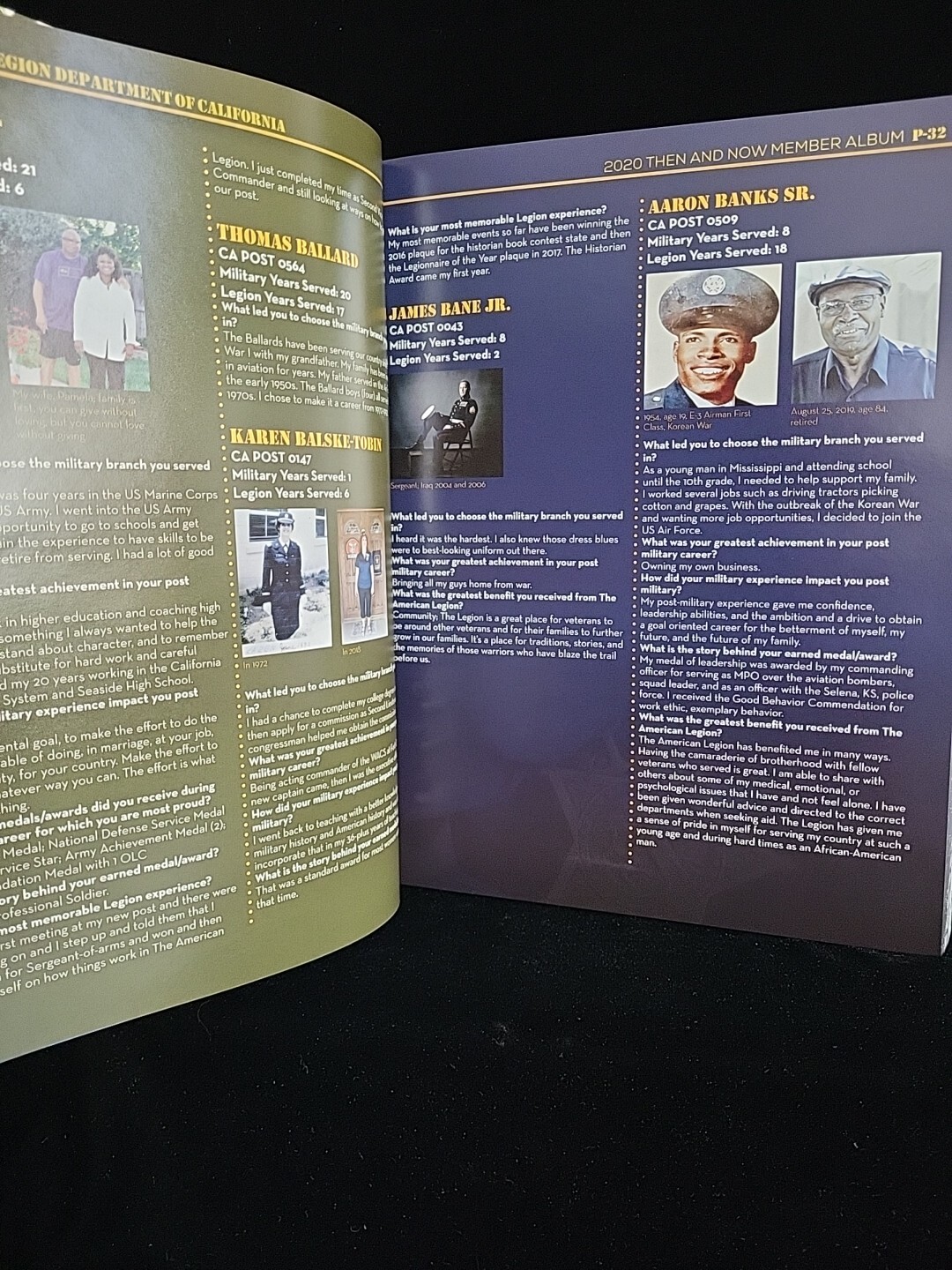 The American Legion Department Of California 2020 Then & Now Member Publication