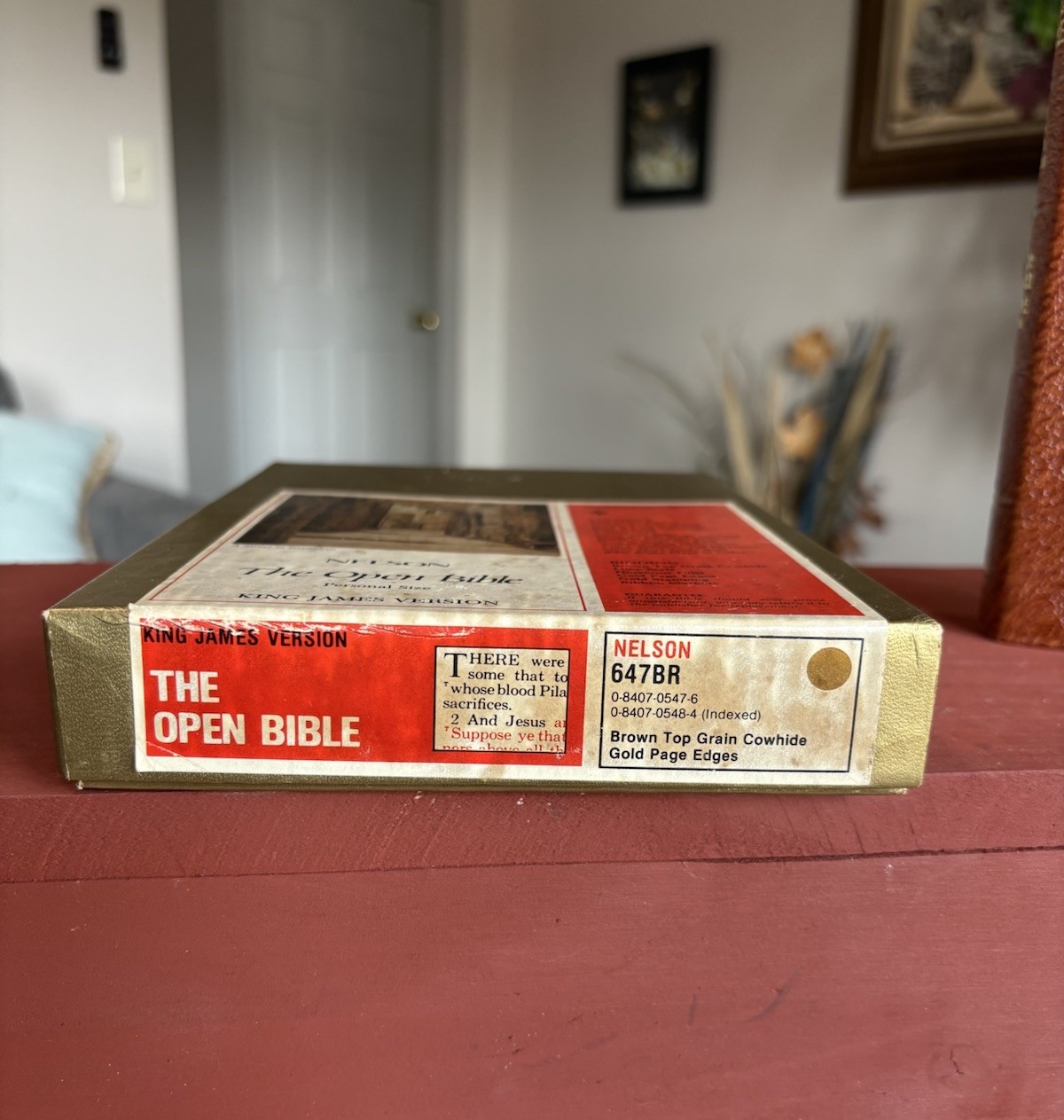 Nelson Open Bible KJV Genuine Cowhide Leather 1975 Personal Size in Box 647BR