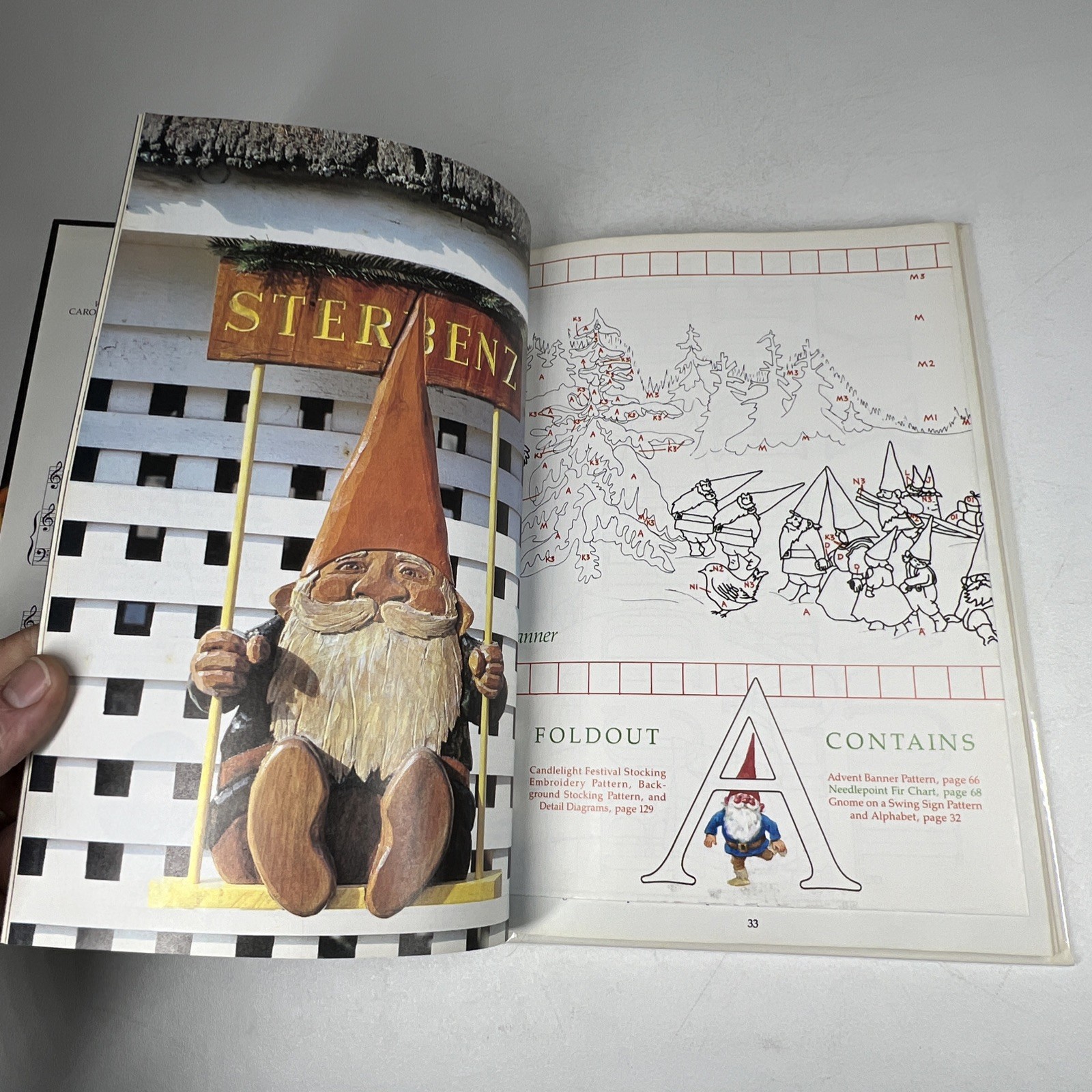 Gnomes Book Christmas Crafts Patterns Diagrams 50 Projects HC 1980 Fold Out
