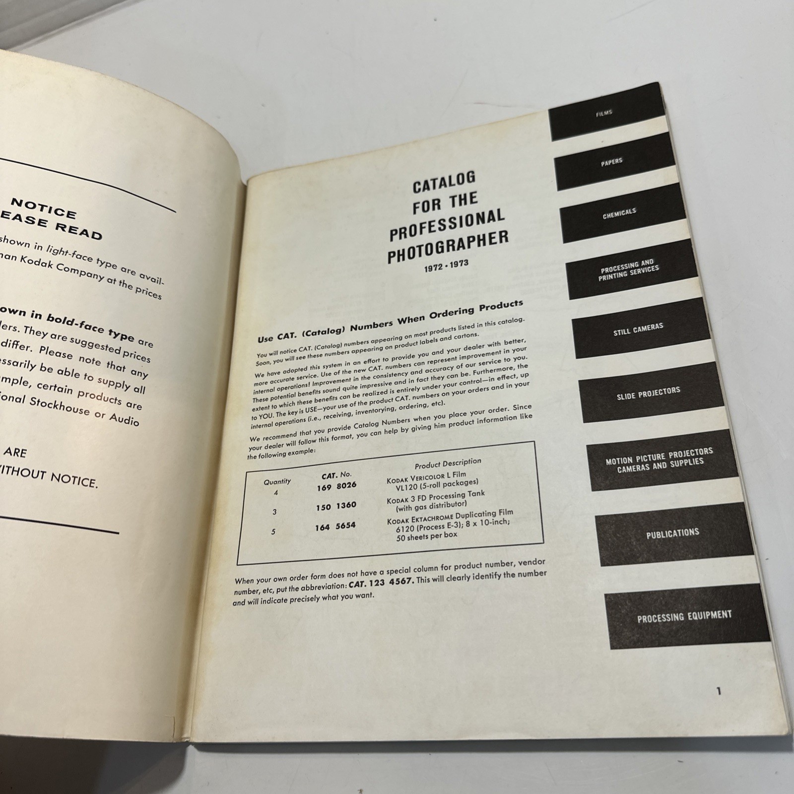 Kodak Productions Catalog 1972-73 Vintage