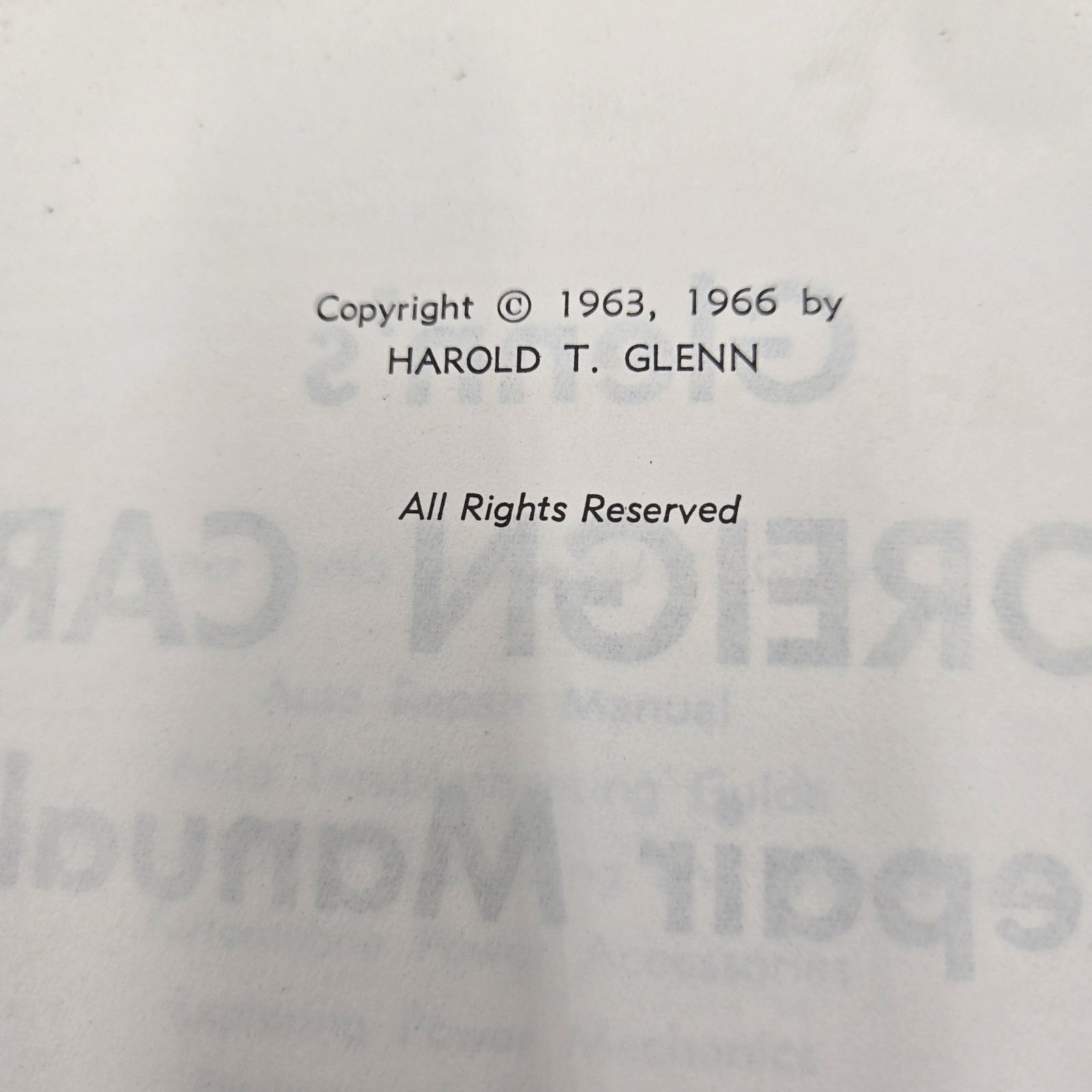 Glenn’s Foreign Car Repair Manual – Chilton Books – Hardcover 1,280 Pages