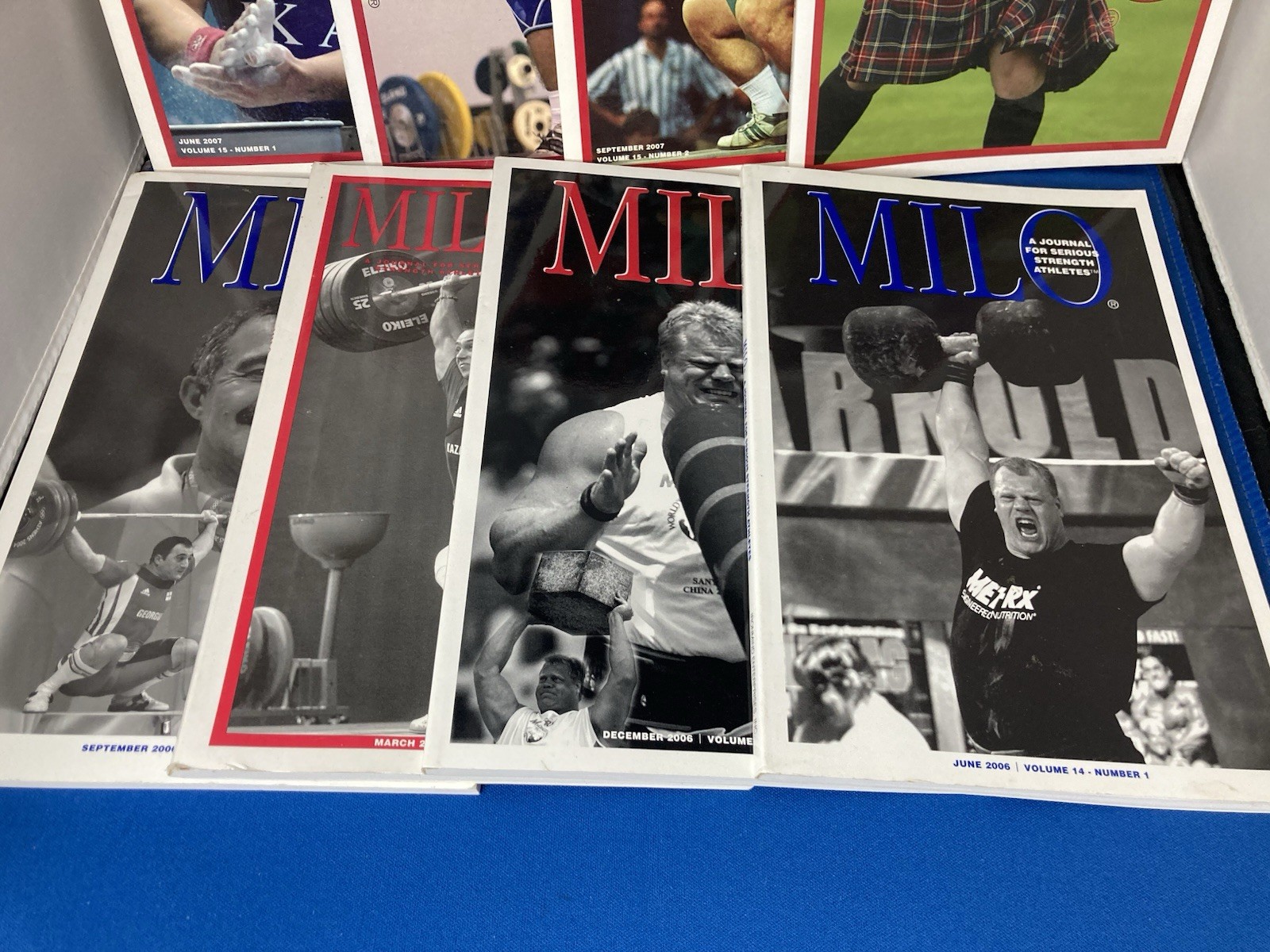 WEIGHTLIFTING-MILO JOURNALS FOR SERIOUS STRENGTH ATHLETES. LOT OF 12. 2005-2007