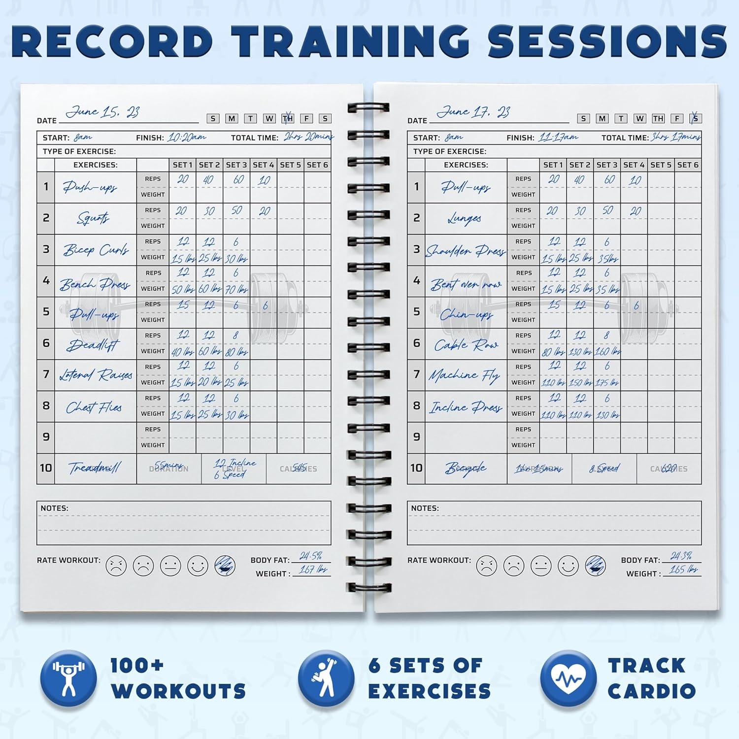 Workout Planner for Daily Fitness Tracking & 1pack, Charcoal Grey-Soft Cover
