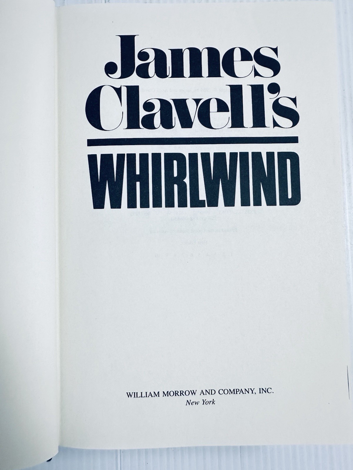 James Clavell Whirlwind 1986 First Edition Hardcover Novel Epic Historical Drama