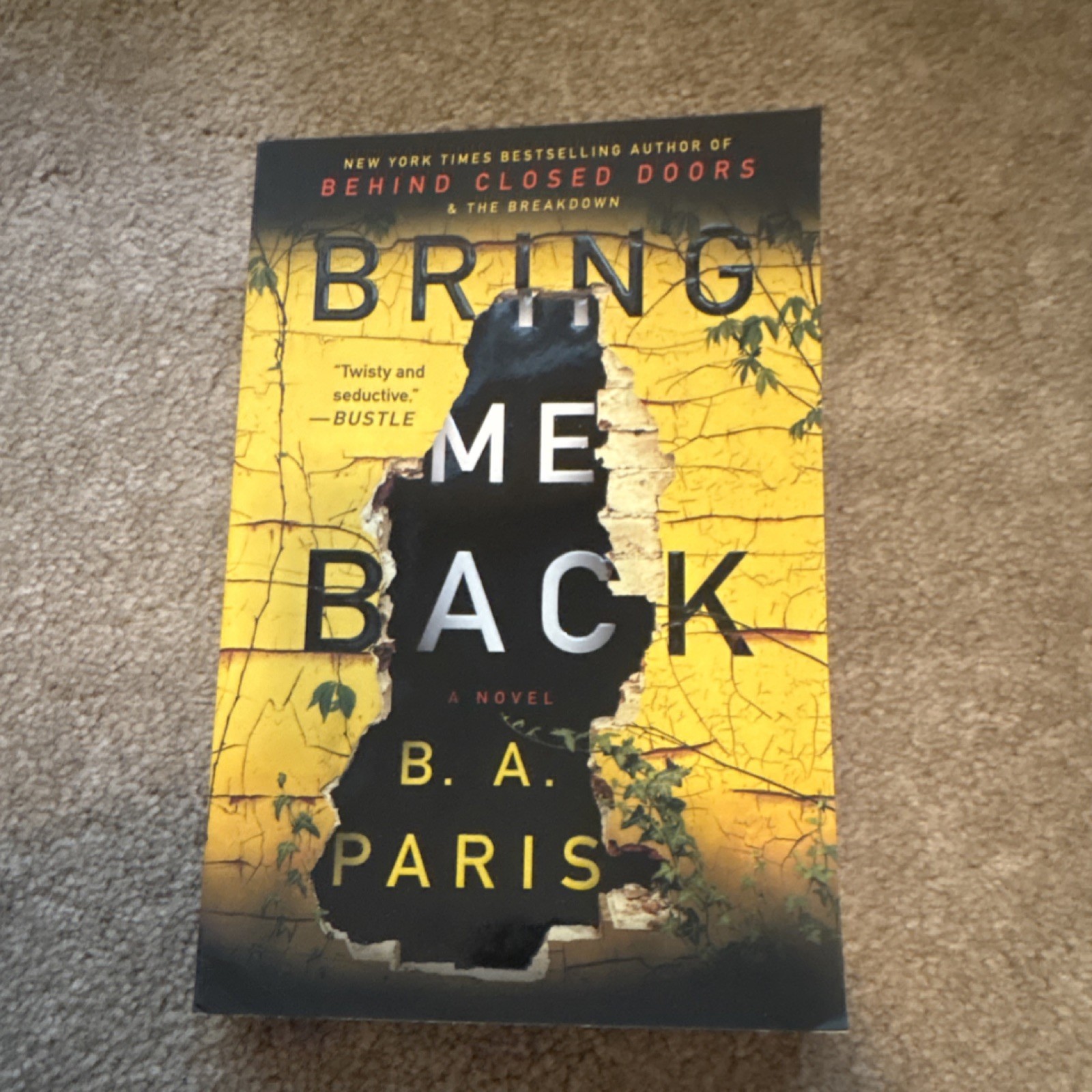 Bring Me Back by B. A. Paris (2019, Trade Paperback) Psychological Thriller
