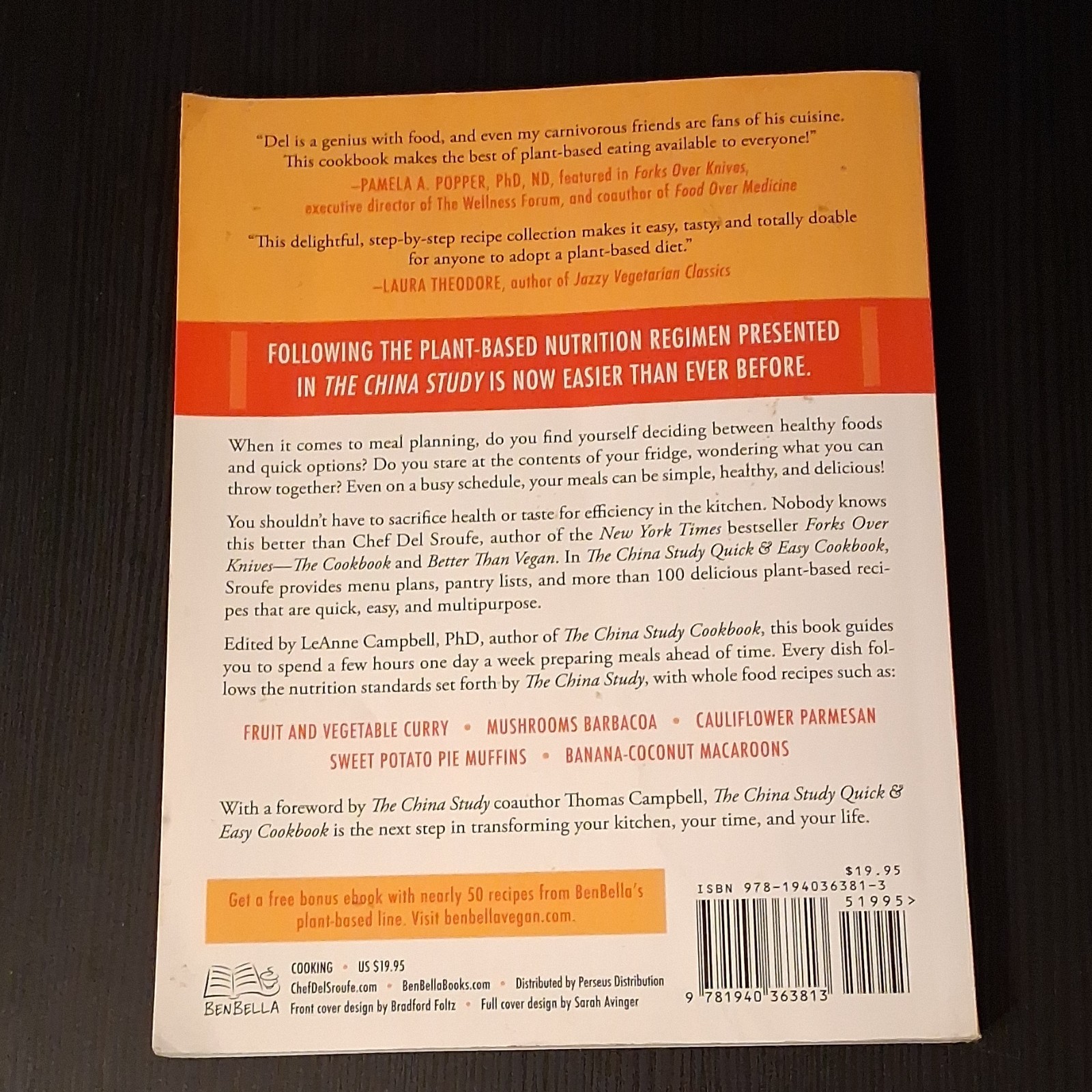 China Study Quick & Easy Cookbook by Del Sroufe, 2015, Trade Paperback
