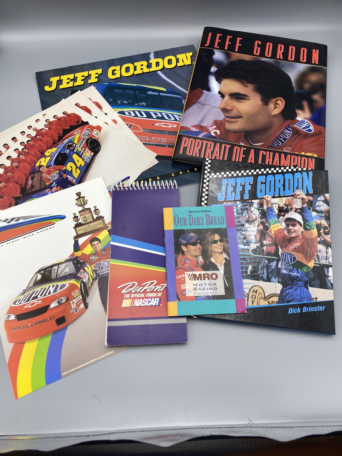 Large Lot Nascar Jeff Gordon Collectibles -Calendar, Books, Daily Bread, Photos