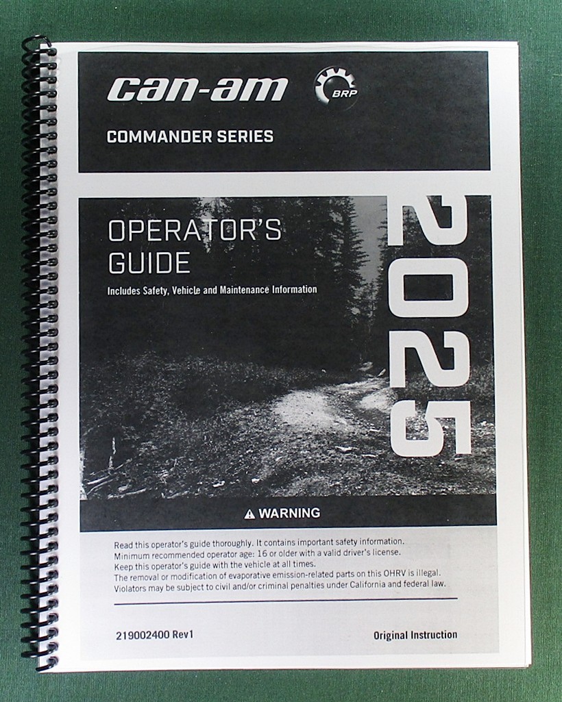 2025 Can-Am Commander XT 1000R Owner’s Manual: 254 Pages & Protective Covers!