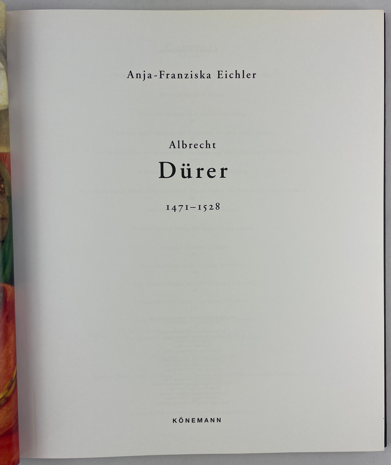 Albrecht Dürer 1471-1528, Anja-Franziska Eichler, 1999, 1st English Ed., HCDJ