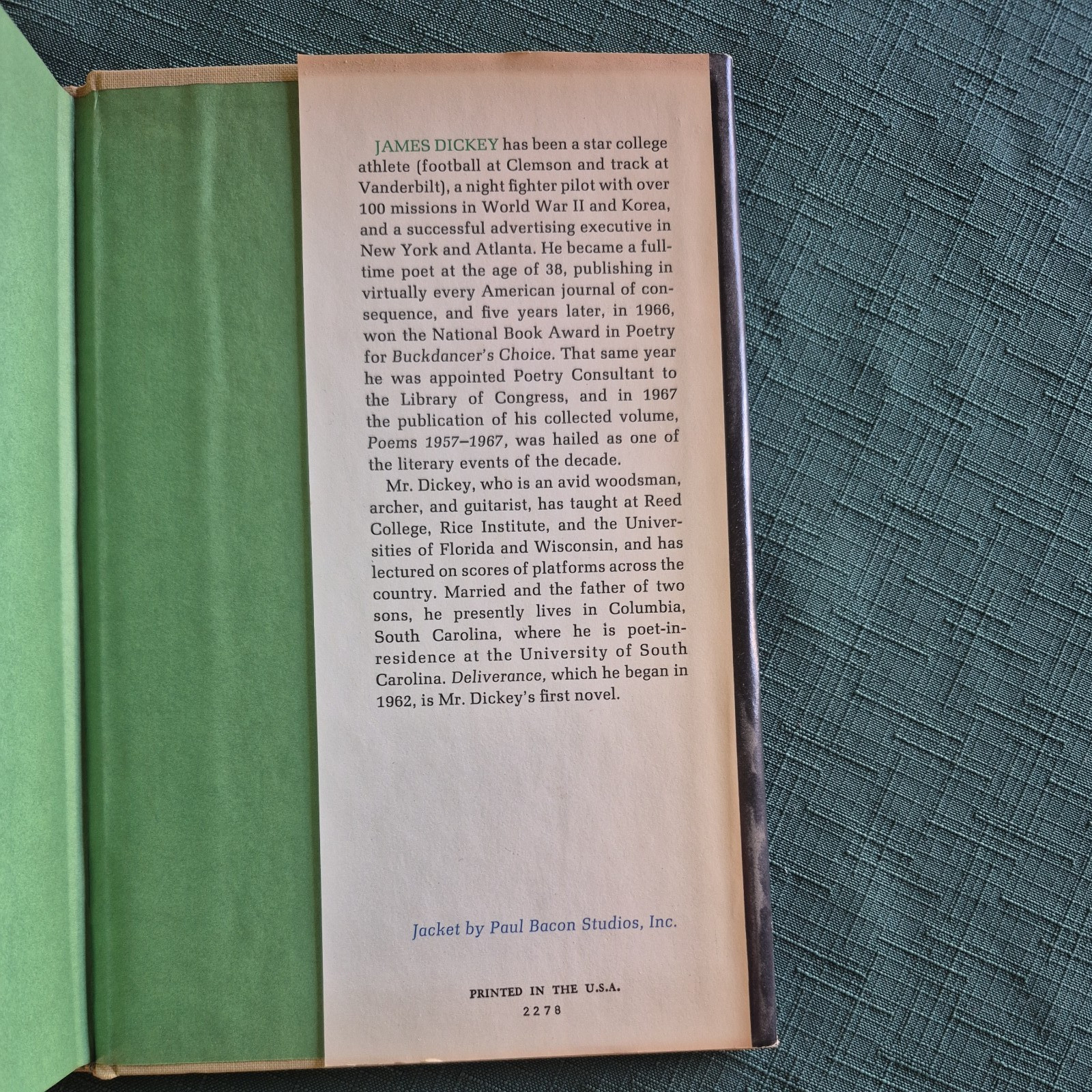 Deliverance by James Dickey, First Book Club Edition (hardcover 1970)VG+/VG