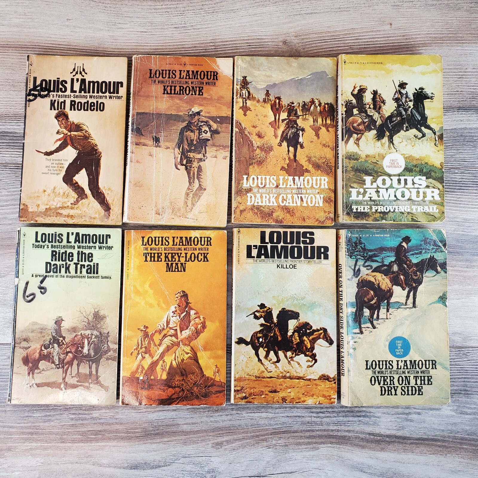 Lot of 8 Louis L’ Amour Books Kilrone Killoe Kid Rodelo Dark Canyon