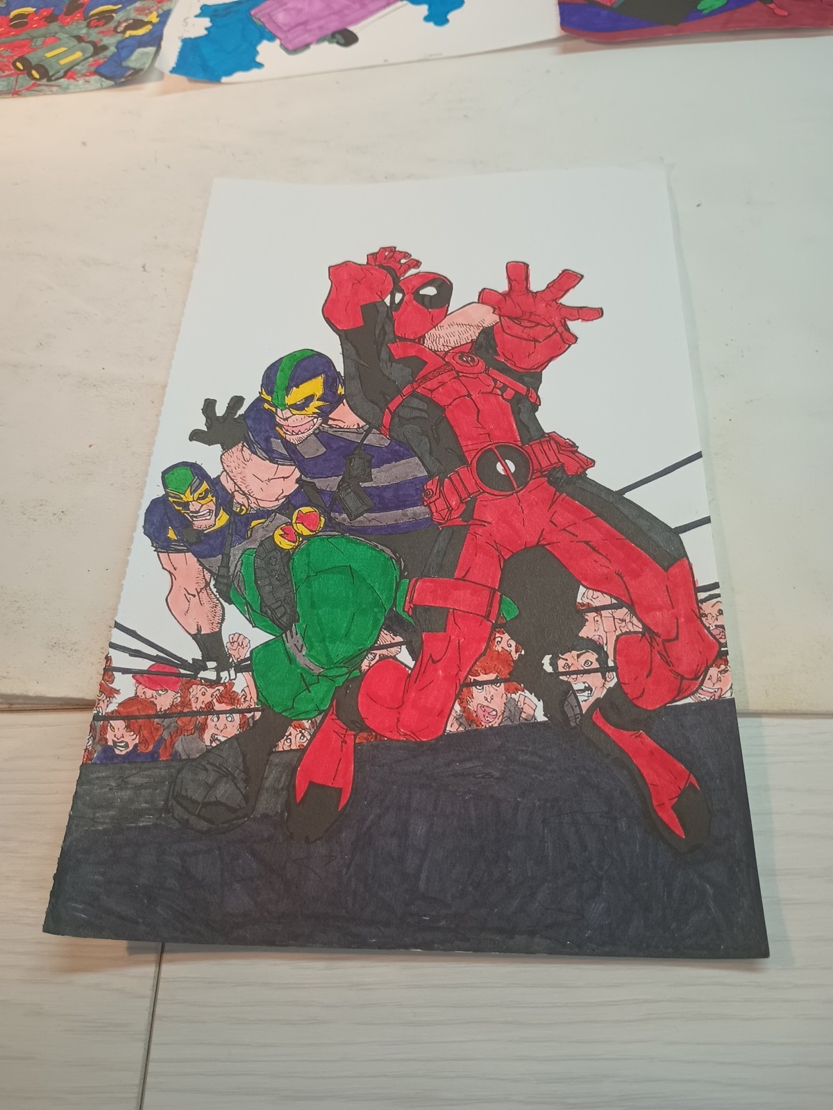 (1) Pre-owned 14 Colored Pages From Deadpool Coloring Book.
