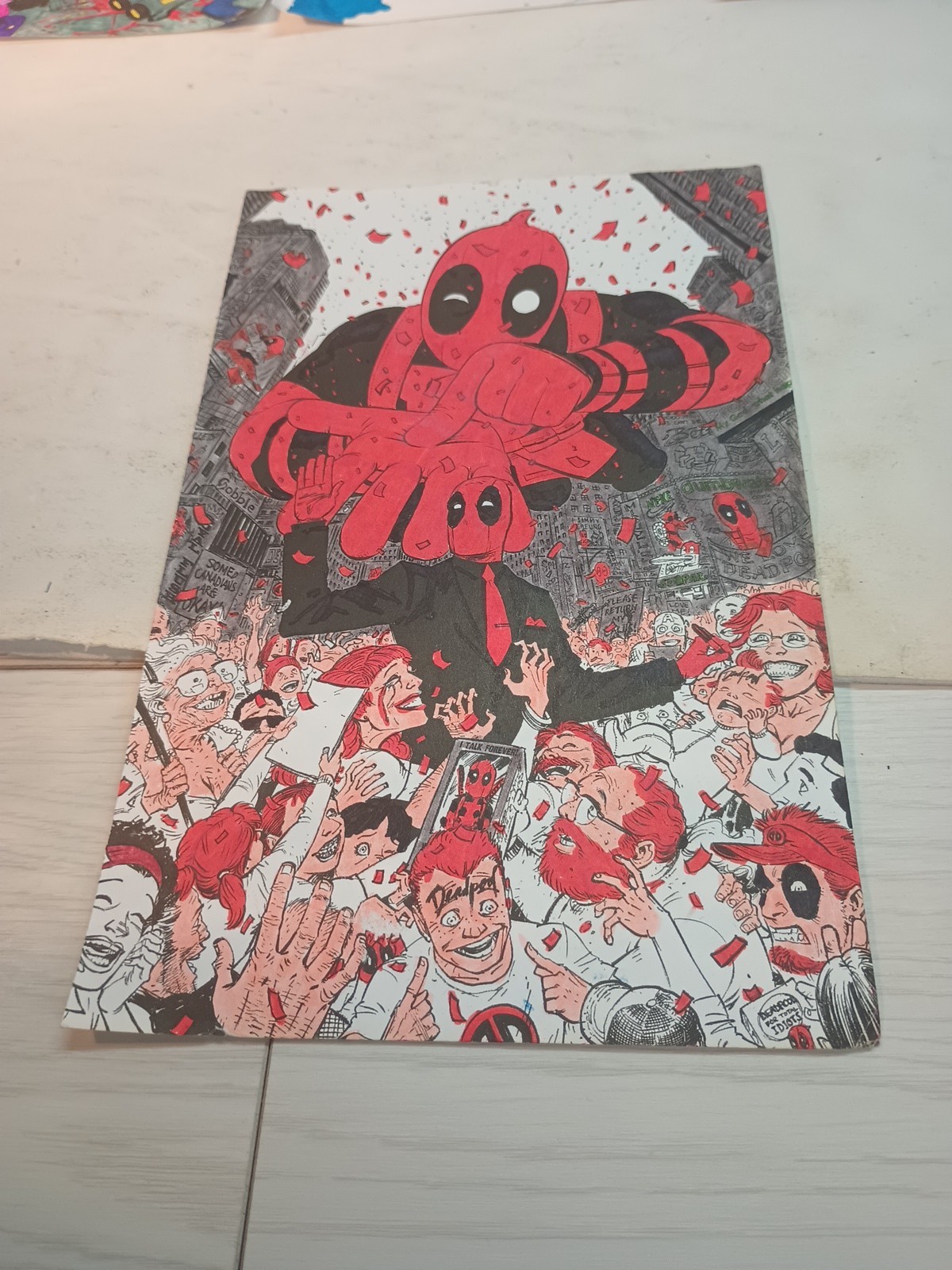 (1) Pre-owned 14 Colored Pages From Deadpool Coloring Book.