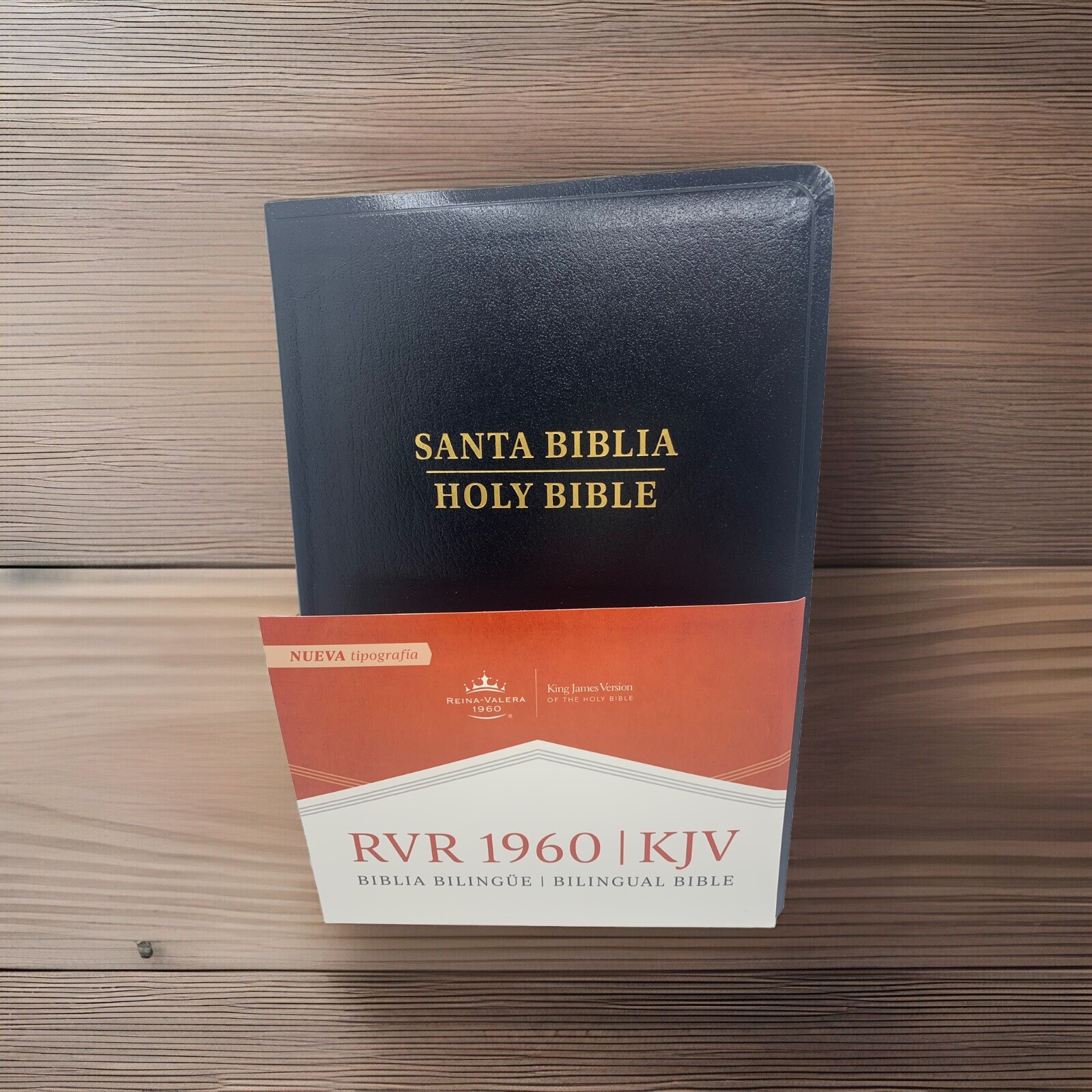 Biblia Bilingüe RVR 1960/KJV Negro Imitación Piel con índice bilingual bible