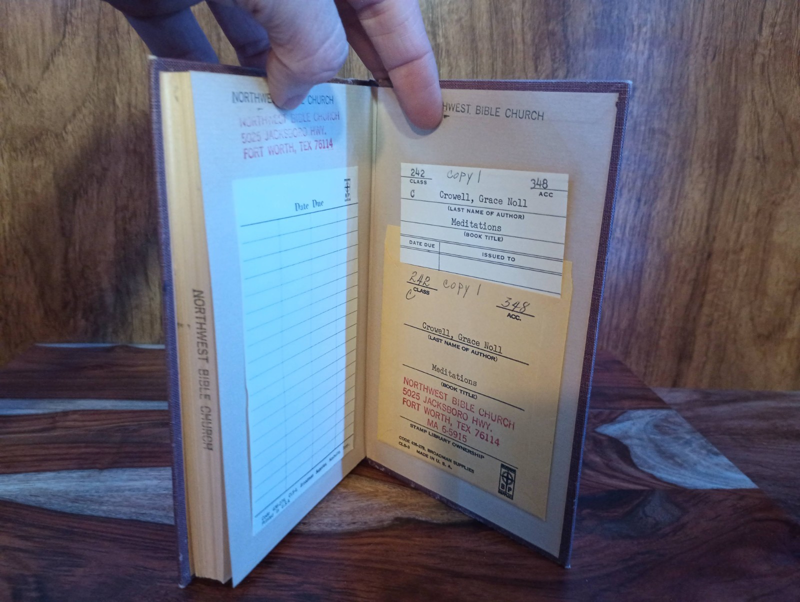 Meditations Grace Noll Crowell HC Abingdon Press Christian Devotional Ex‑Library