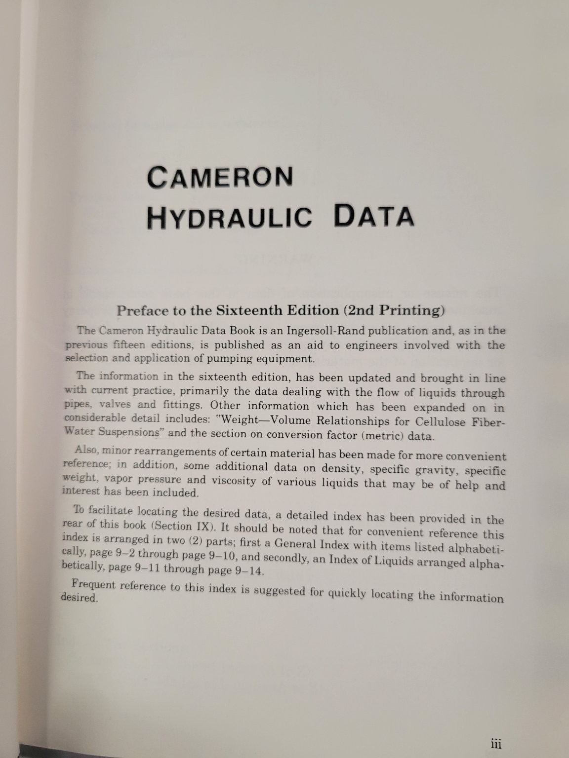 Cameron Hydraulic Data Westaway Loomis 1984 16th Edition Engineering