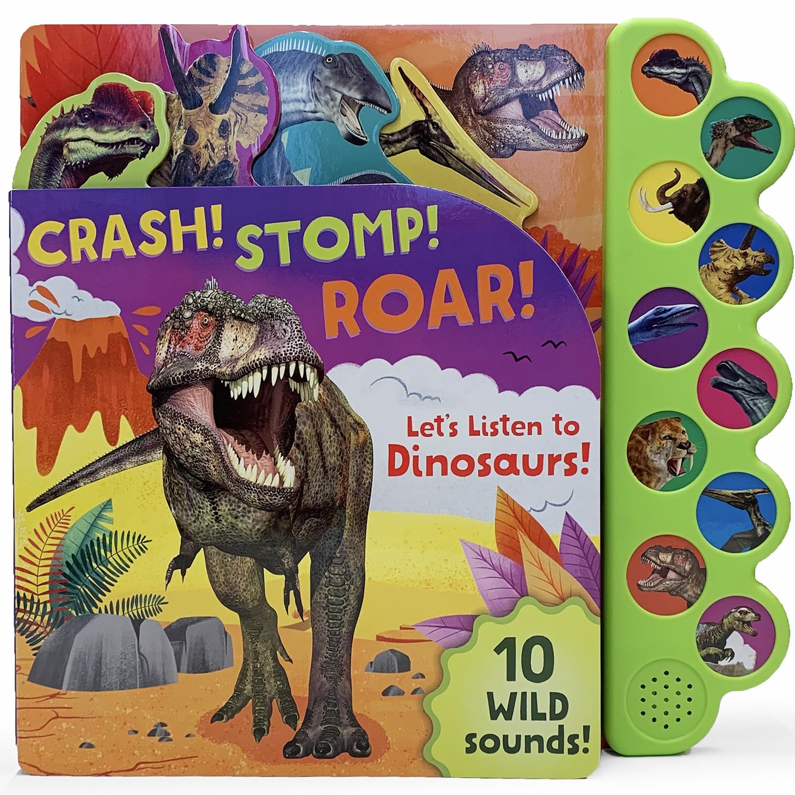 Crash! Stomp! Roar! Let’s Listen To Dinosaurs! 10-Button Sound Book, Gifts F…