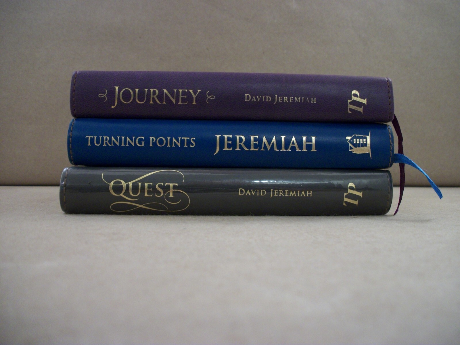 3 David Jeremiah Leather Turning Point Books: Quest, Journey & Turning Points