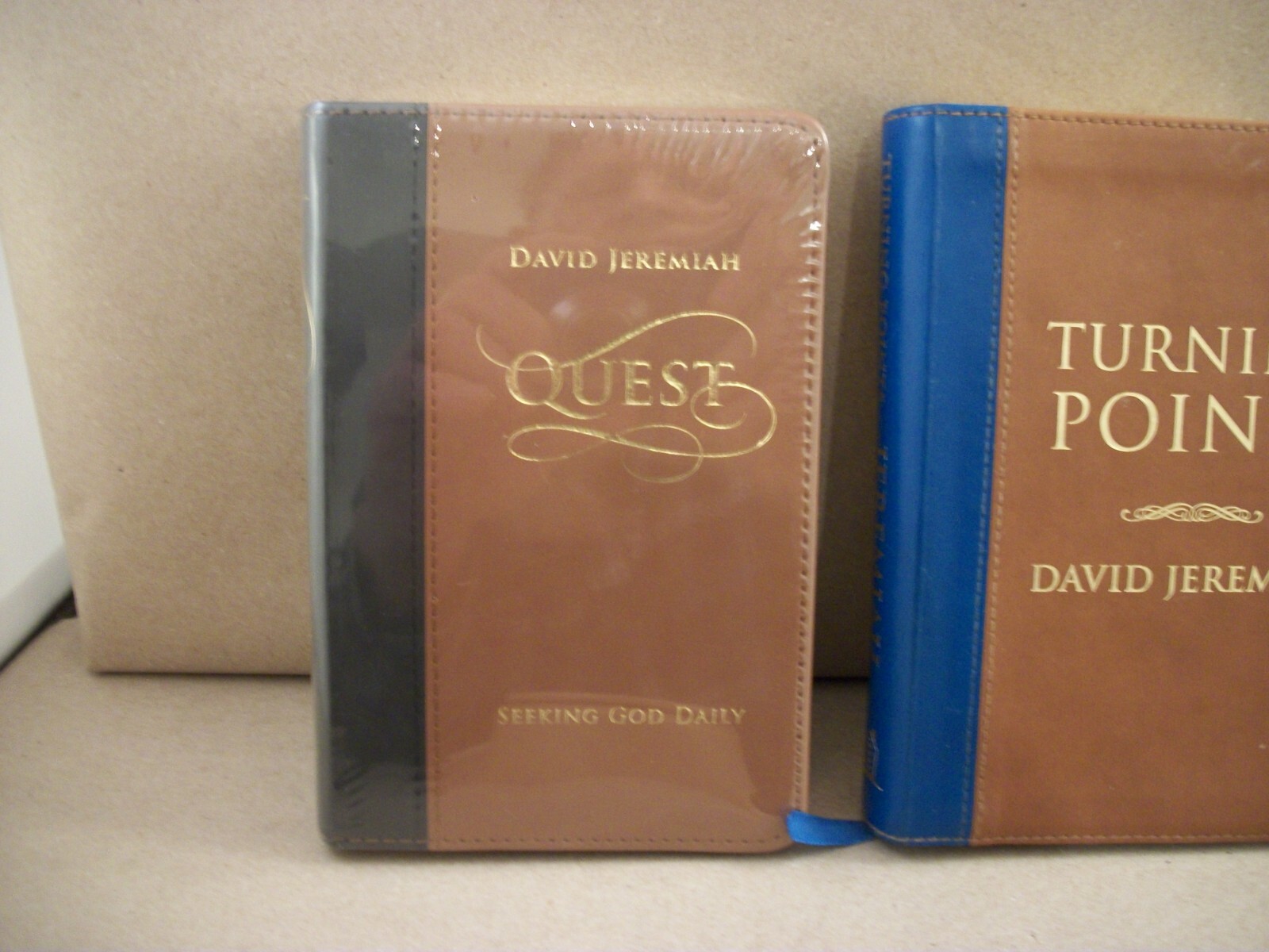 3 David Jeremiah Leather Turning Point Books: Quest, Journey & Turning Points