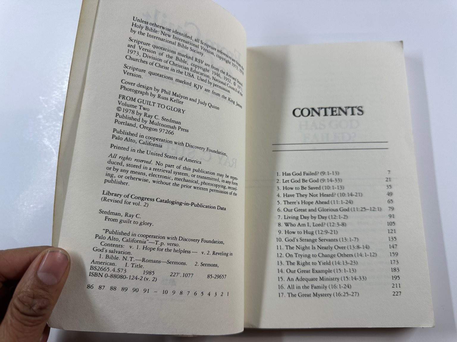 From Guilt to Glory Volume II Ray C. Stedman 1978 Multnomah Press