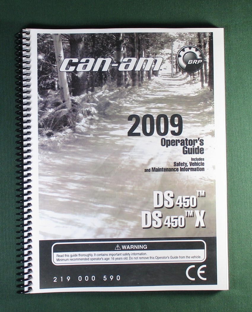 2009 Can-Am DS 450 Owner’s Manual: 152 Pages & Protective Covers!