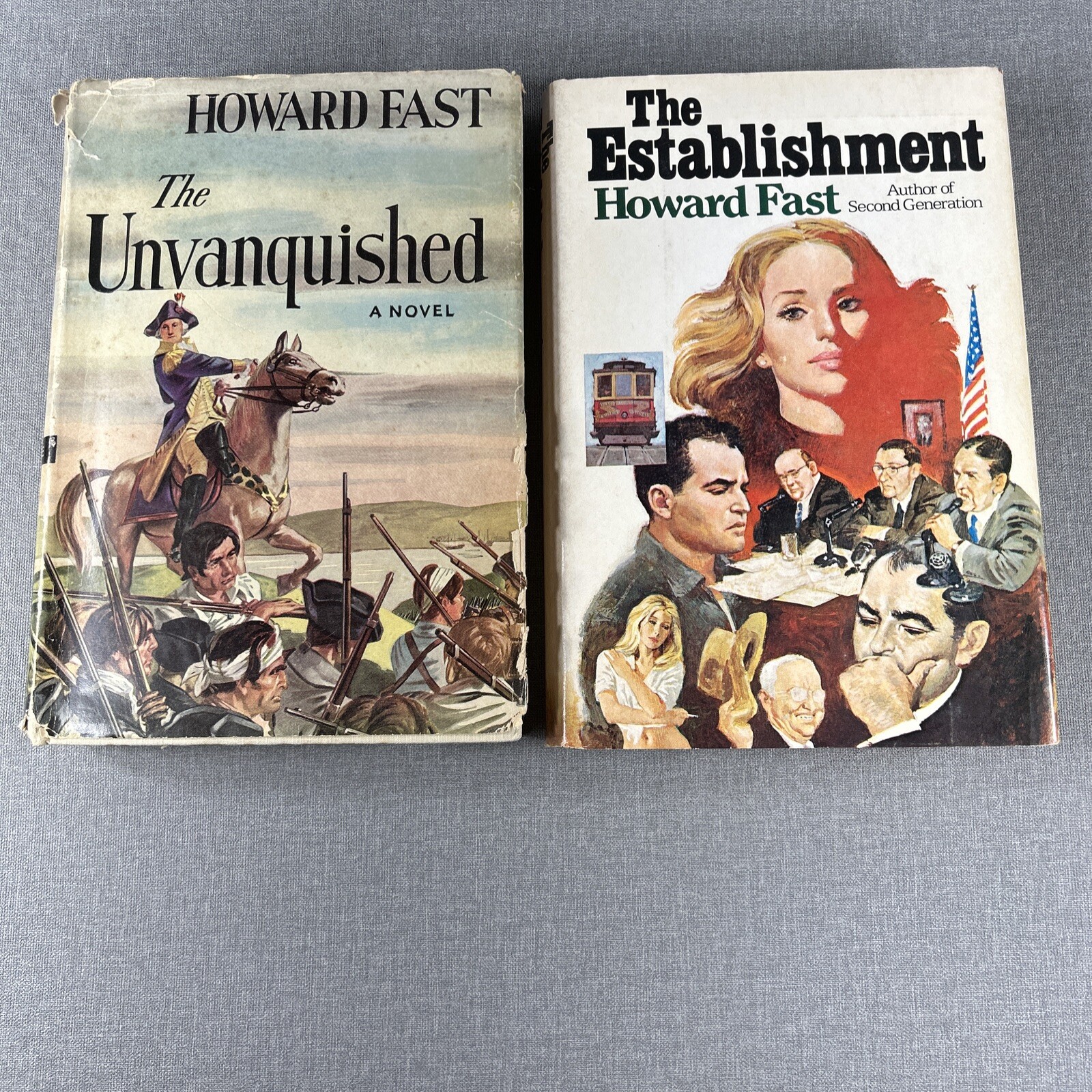 Howard Fast Establishment & The Unvanquished 1942 Vintage 2 Book Lot