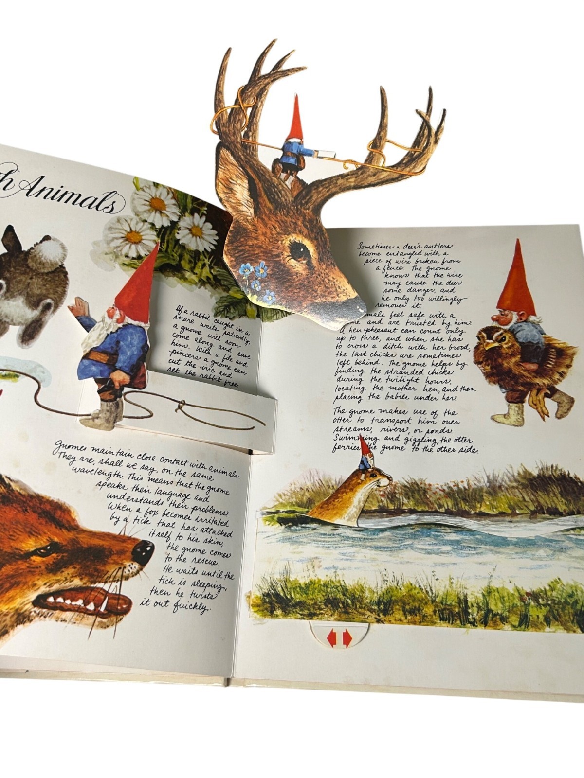 1979 THE POP-UP BOOK OF GNOMES by Rien Poortvliet & Wil Huygen Abrams Whimsical