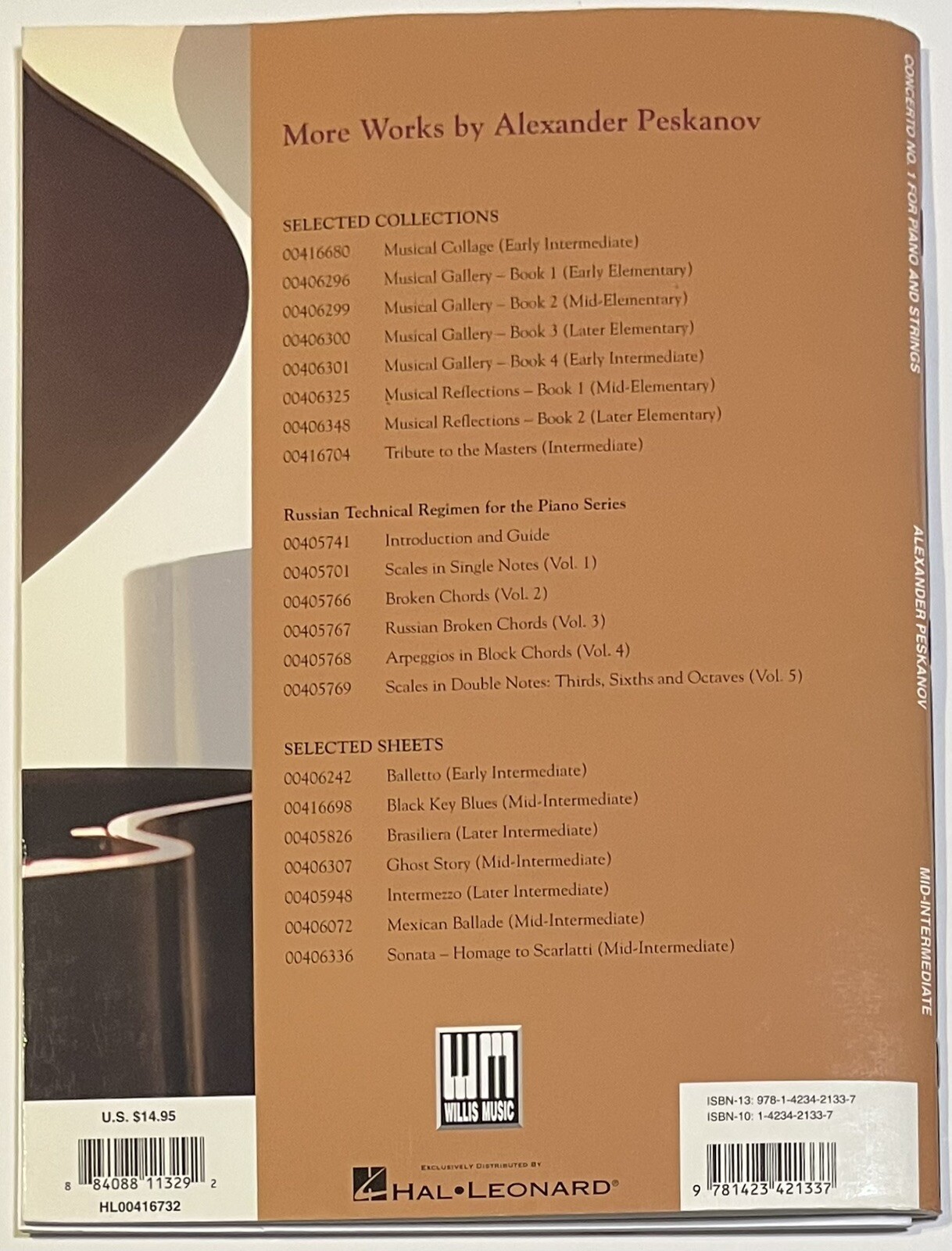Concerto No 1 for Piano & Strings National Federation of Music Clubs Sheet Music