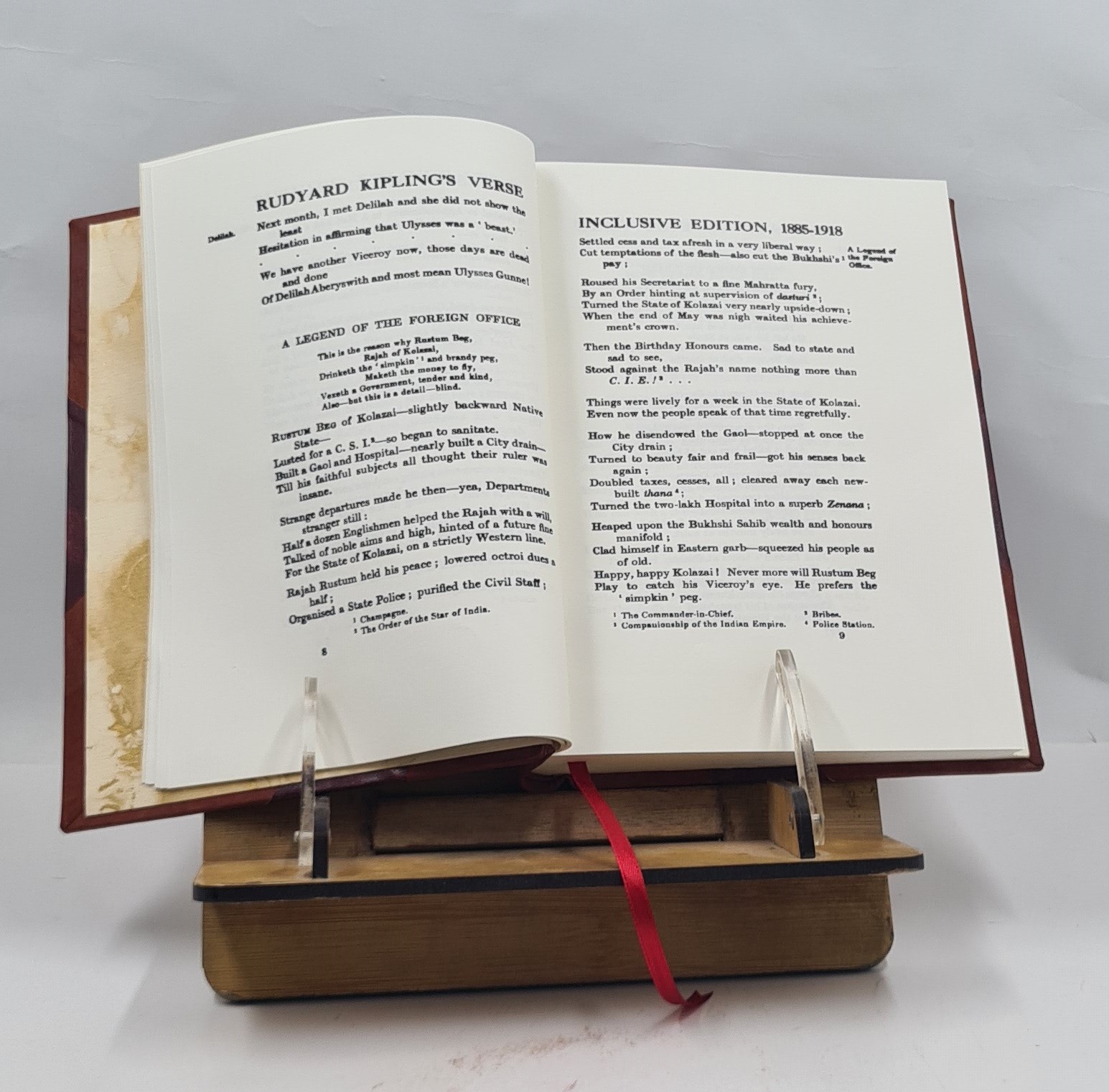 Rudyard Kipling’S Verse; Inclusive Ed., 1885-1918. Volume 1 1919 [Leather Bound]