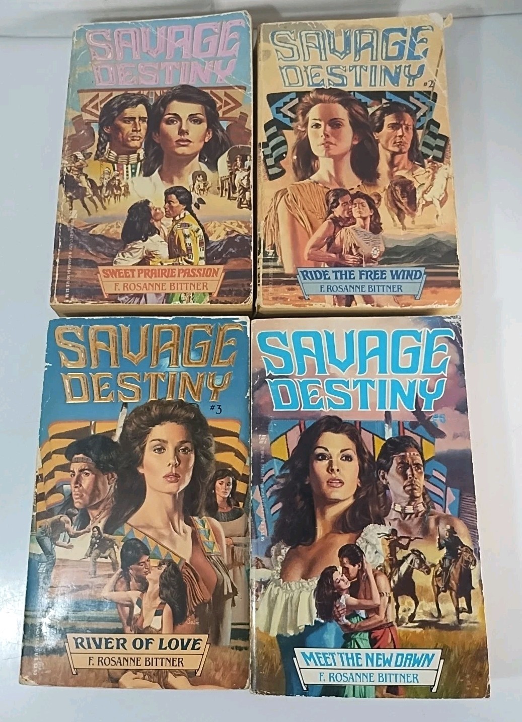 Savage Destiny Paperback 4 Book Lot Rosanne Bittner Historical Romance Old West