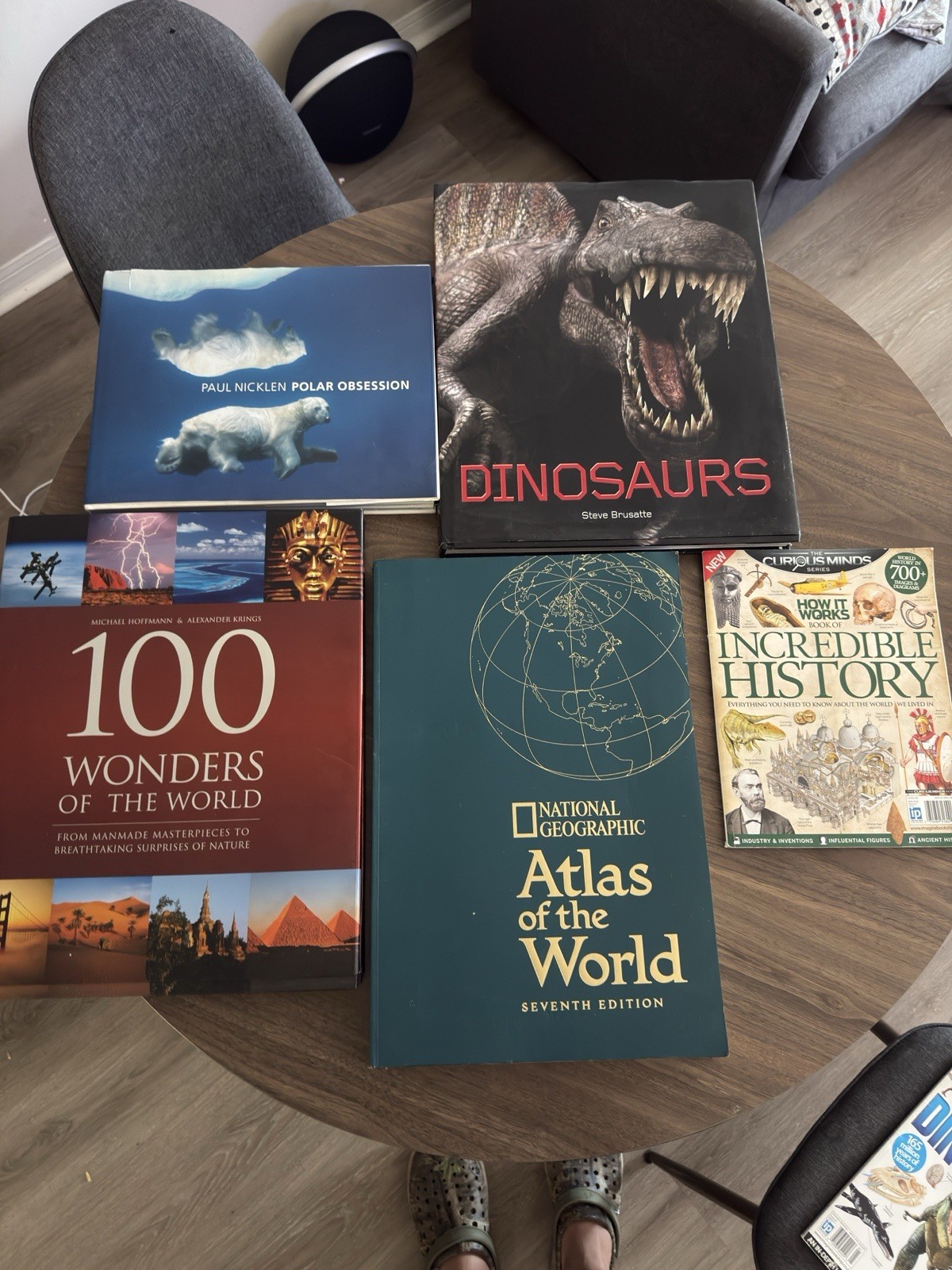 National Geographic Hardcover Nonfiction Lot: Atlas 7th Ed, Dinosaurs, Polar Ob…