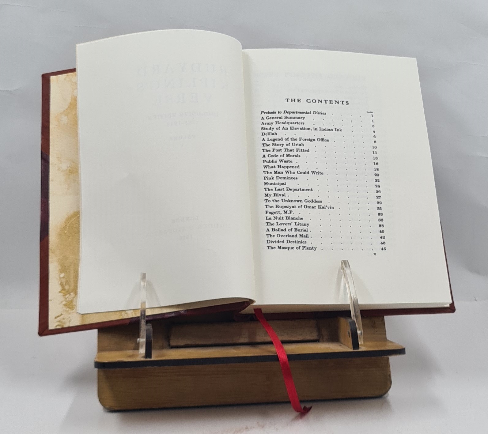Rudyard Kipling’S Verse; Inclusive Ed., 1885-1918. Volume 1 1919 [Leather Bound]